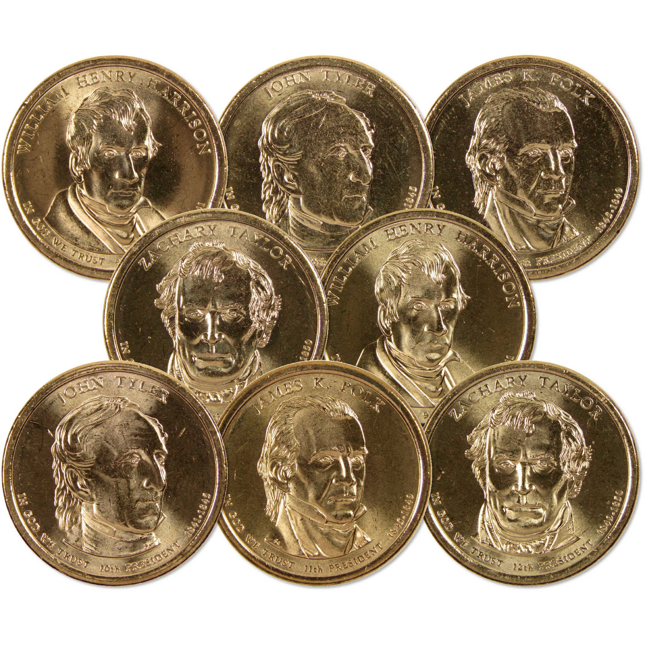 PRESIDENT 2007年9.3号 お金の常識 2009 P&D Presidential Dollar 8 Coin Set Uncirculated Mint State
