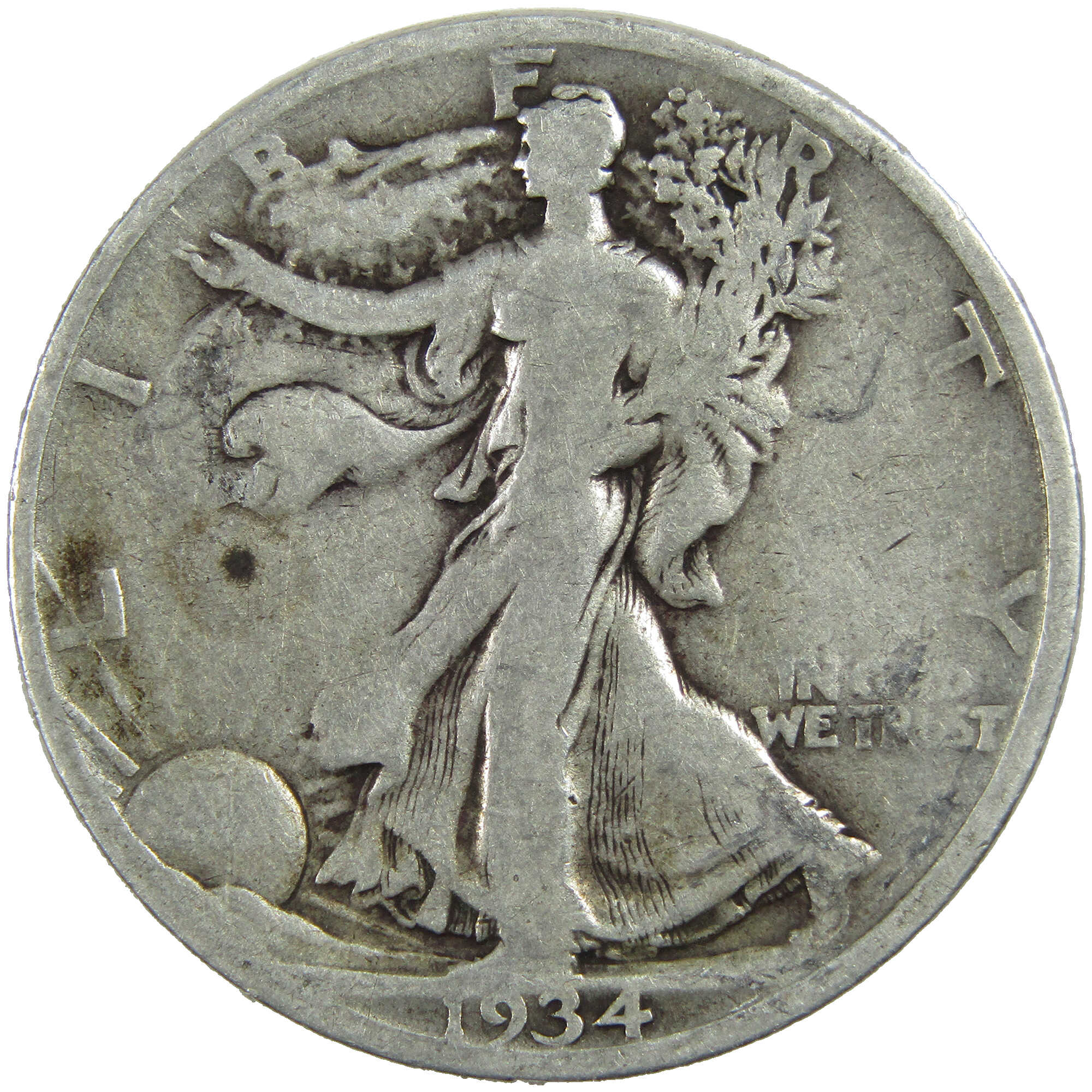 1934 S Liberty Walking Half Dollar AG About Good Silver 50c SKU:I12899