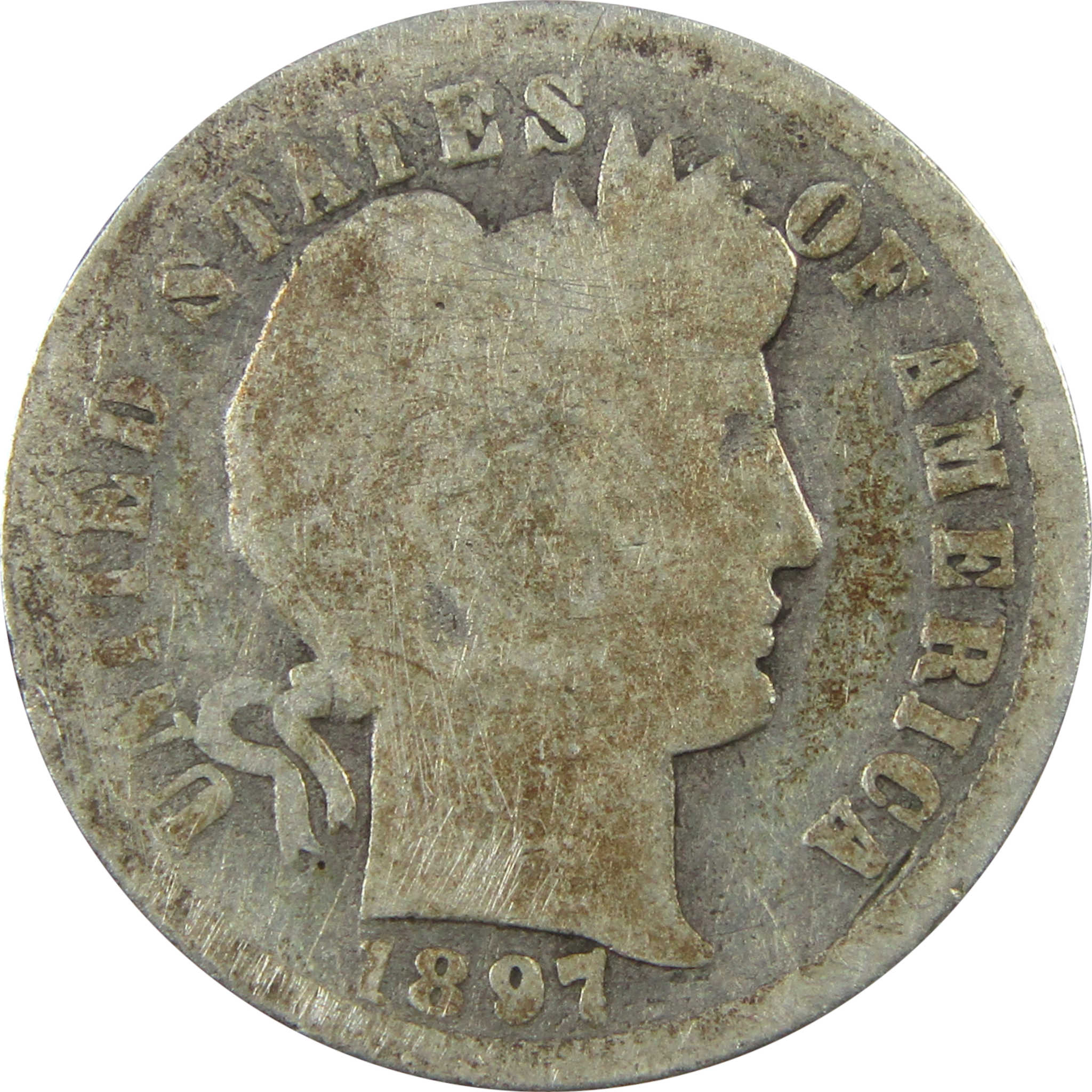 1897 O Barber Silver Dime G Good 10c Coin Collectible SKU:I24633