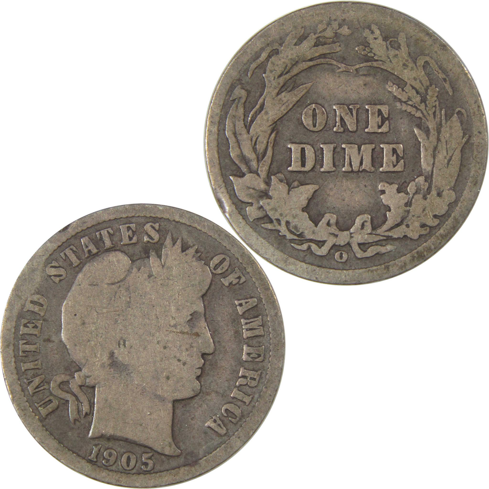 1905 O Micro O Barber Silver Dime AG About Good 10c Coin SKU:I24206