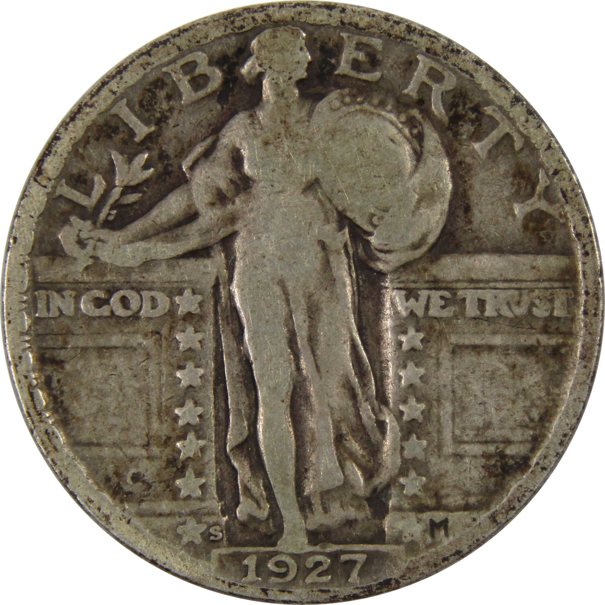 1927 S Standing Liberty Quarter VG Very Good 90% Silver SKU:I8417