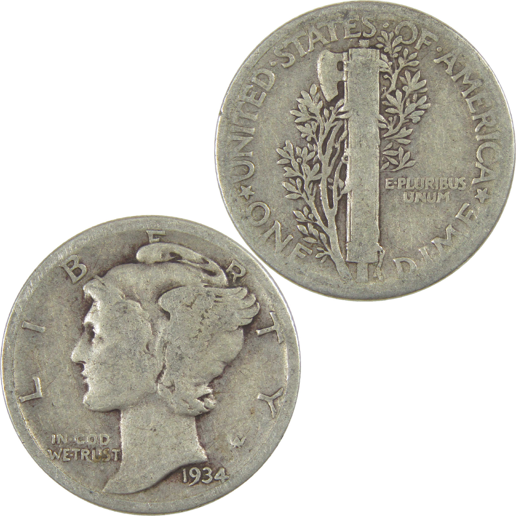 1934 Mercury Dime G Good Silver 10c Coin