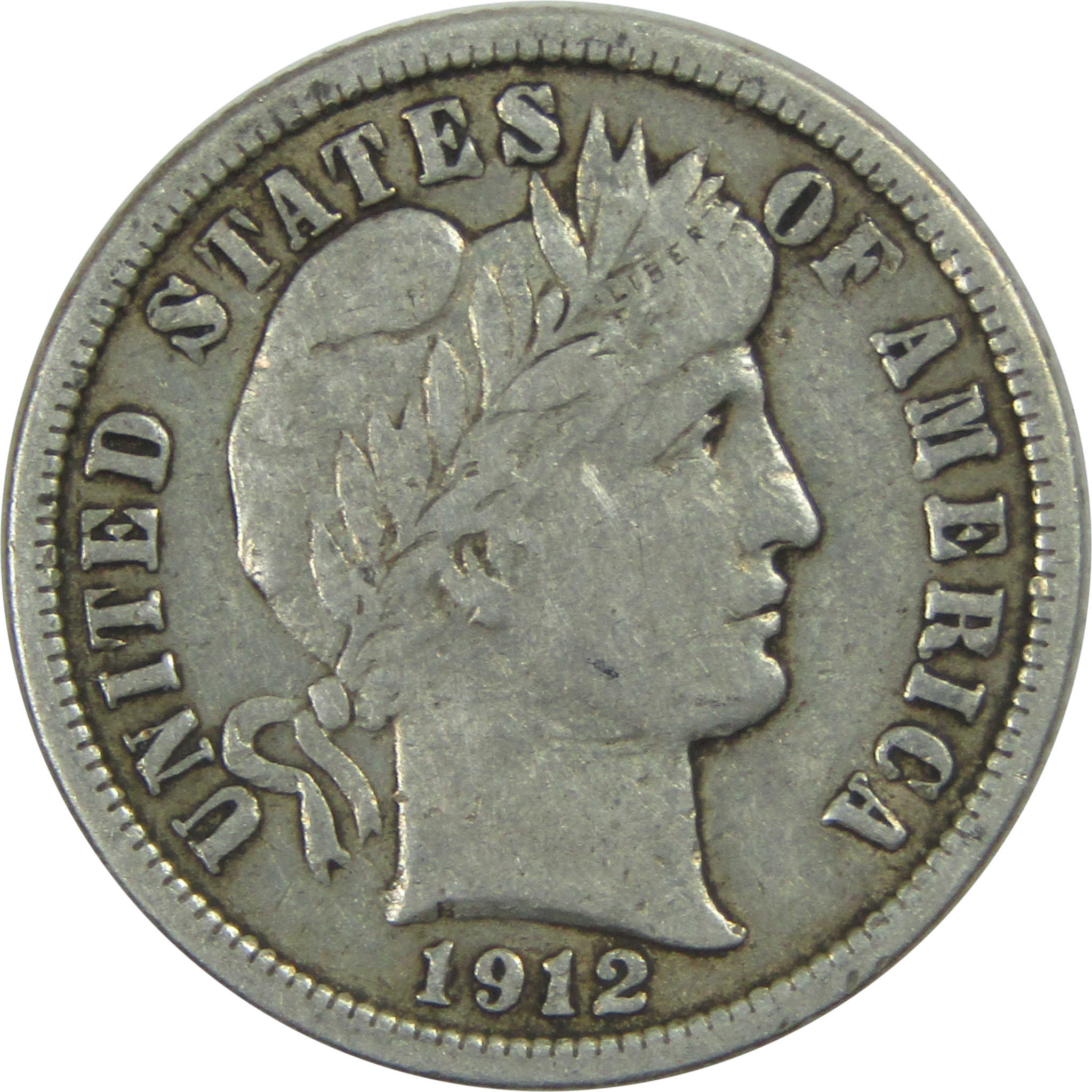 1912 Barber Dime VF Very Fine Silver 10c Coin SKU:I15497