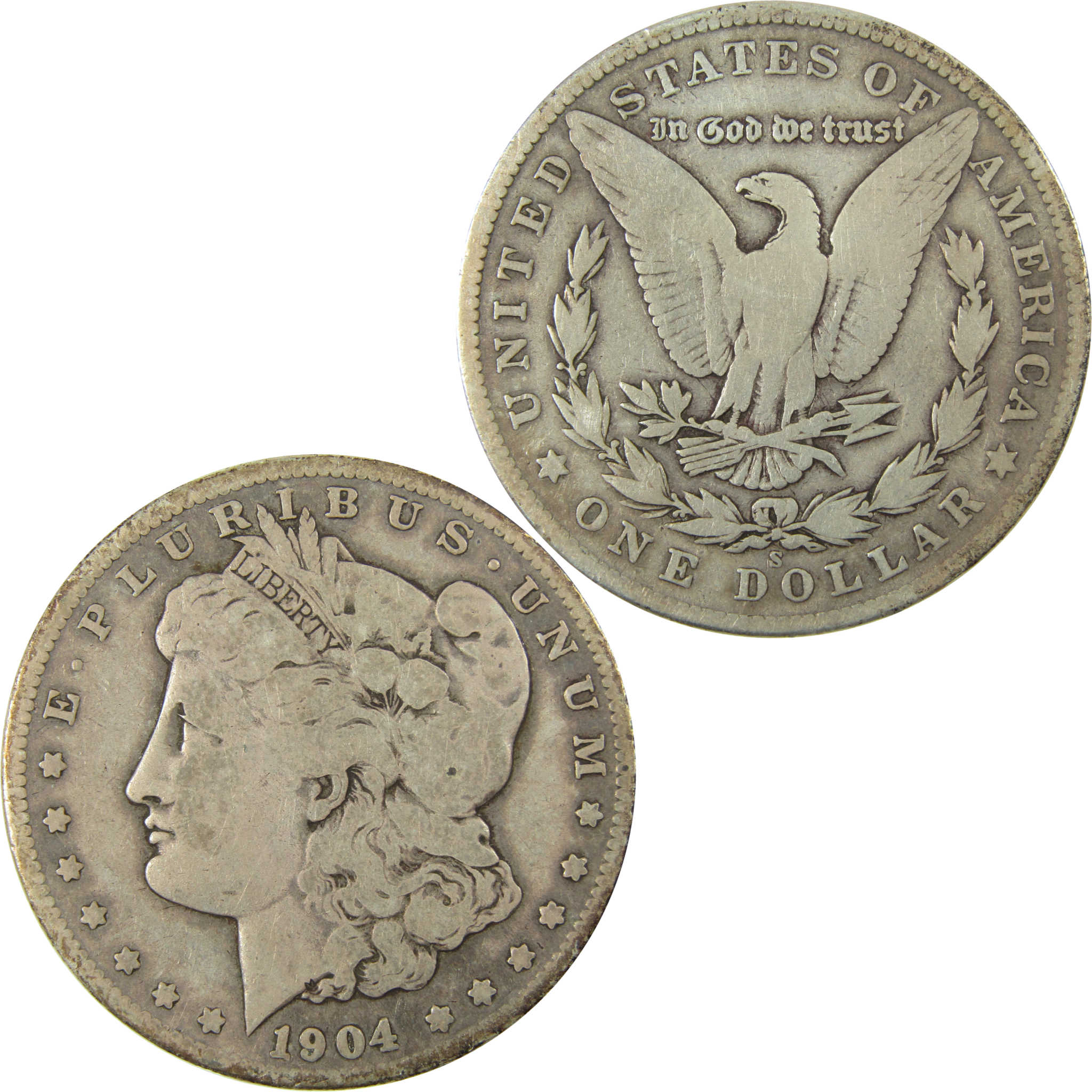 1904 S Morgan Silver Dollar VG Very Good Details $1 Coin SKU:CP1626