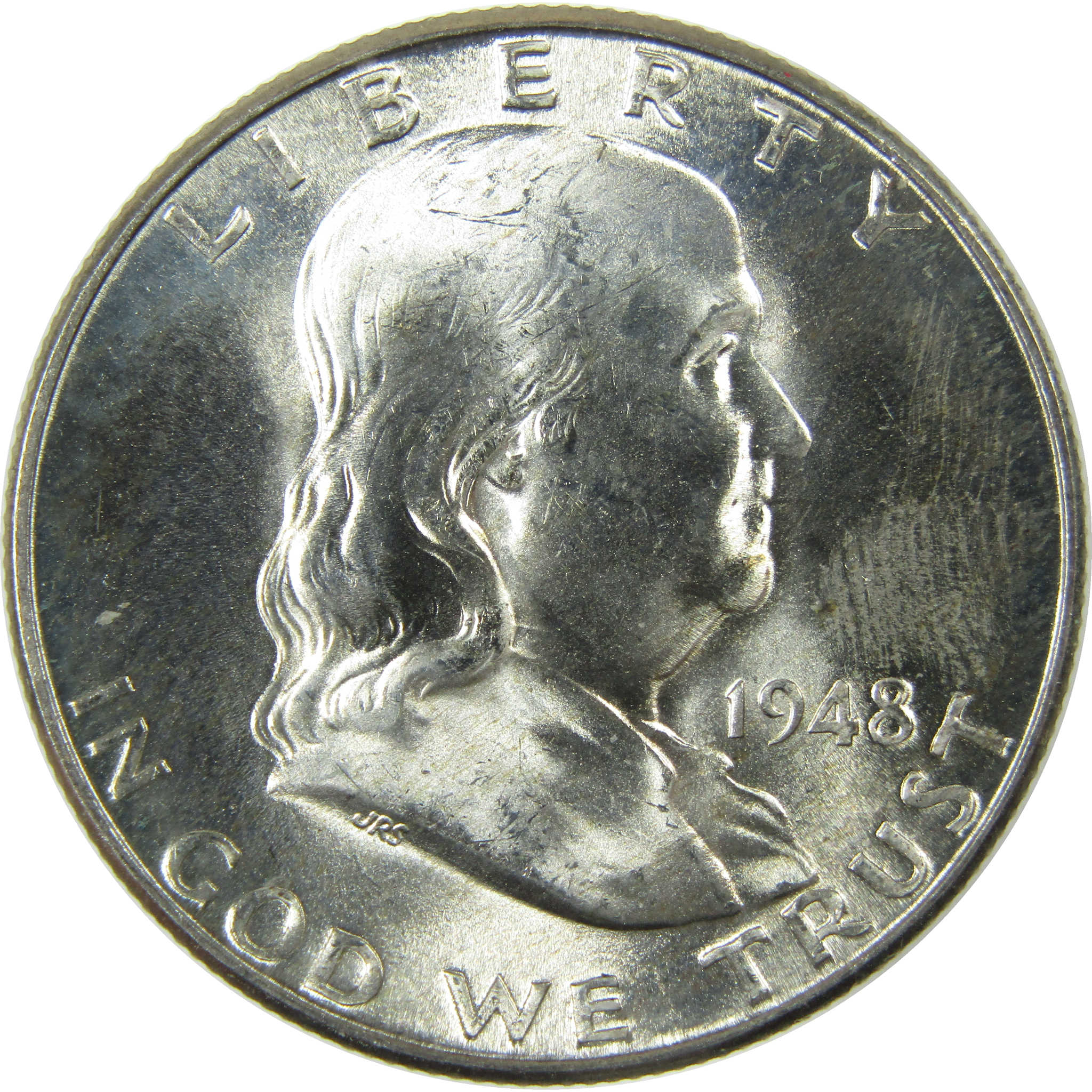 1948 D Franklin Silver Half Dollar Uncirculated Mint State SKU:I27832