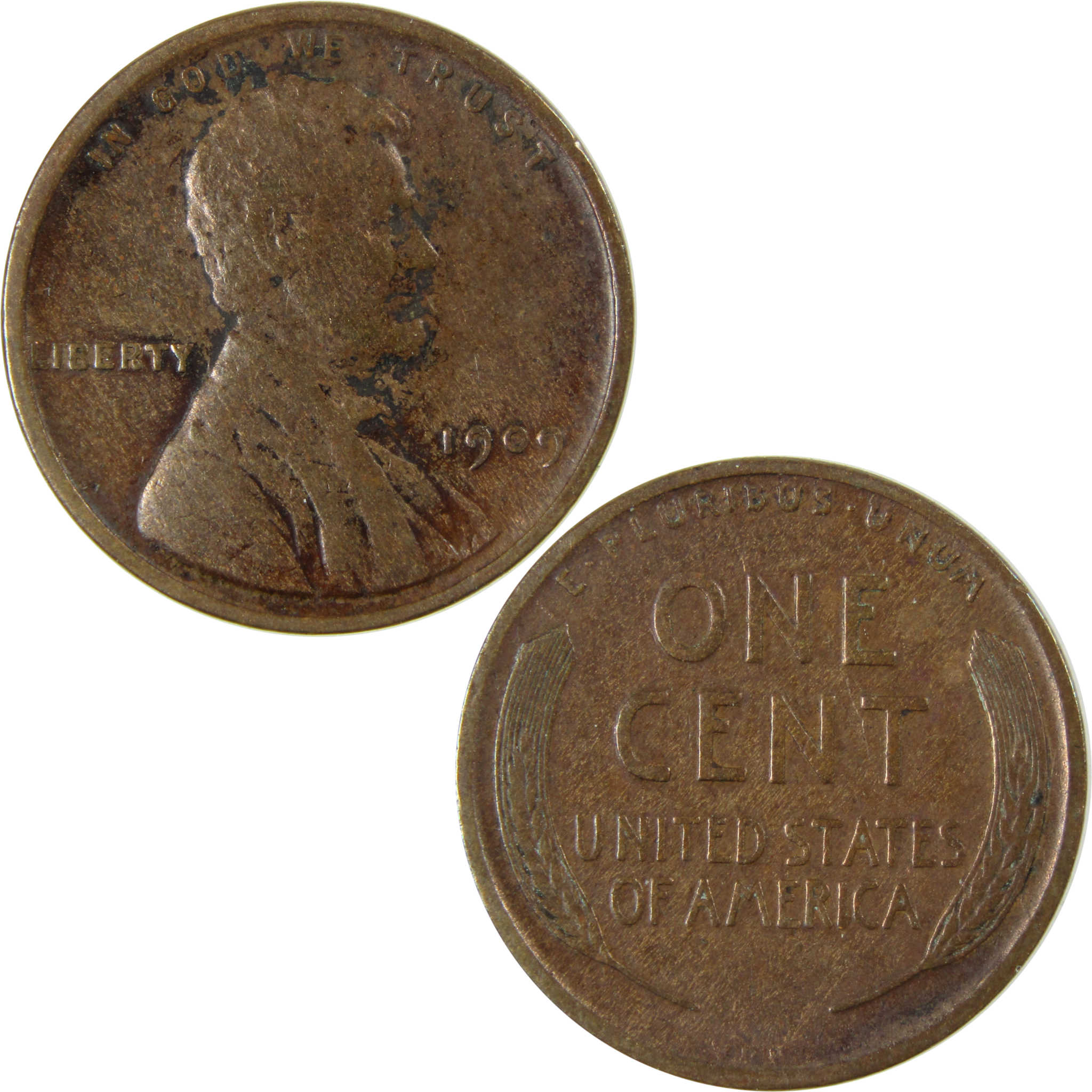 1909 VDB Lincoln Wheat Cent VG Very Good Details Penny SKU:I26316