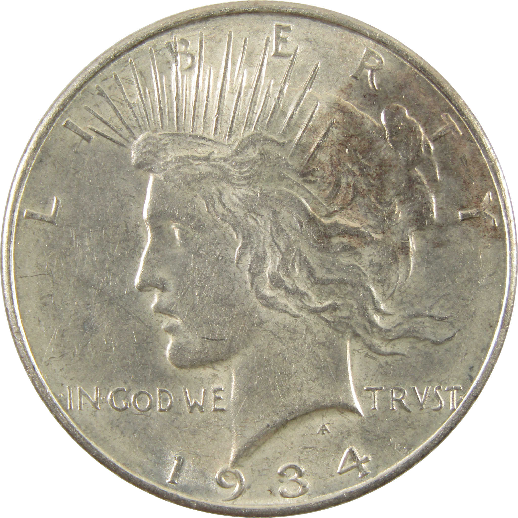 1934 D Peace Dollar Borderline Uncirculated 90% Silver $1 SKU:I10700