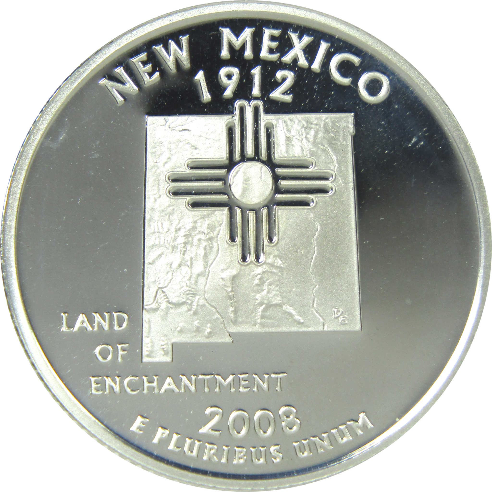 2008 S New Mexico State Quarter Choice Proof Silver 25c Coin