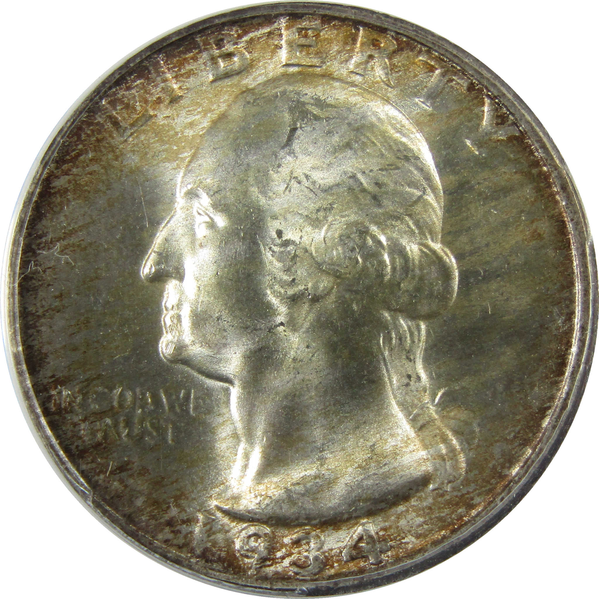 1934 Light Motto FS-401 Washington Silver 25c MS 65 ANACSSKU:I28014