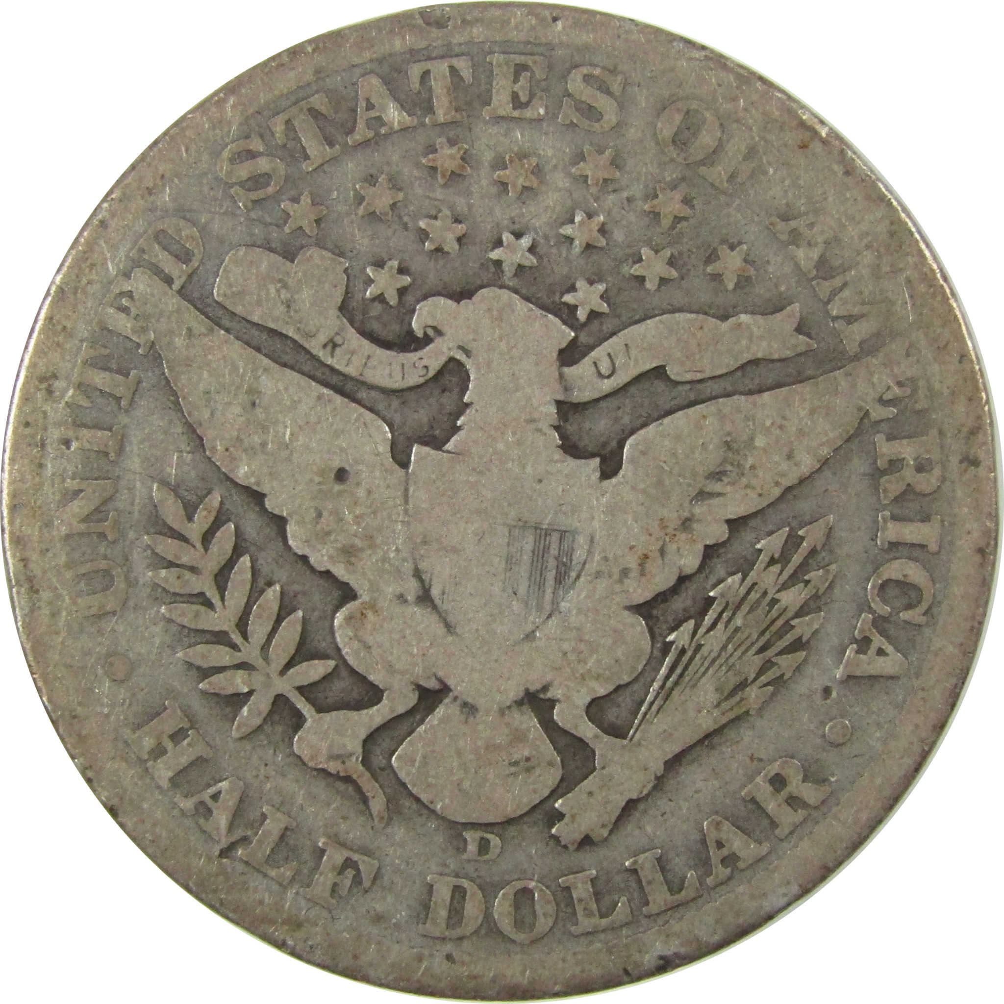 1907 D Barber Silver Half Dollar G Good Details 50c Coin SKU:I25813