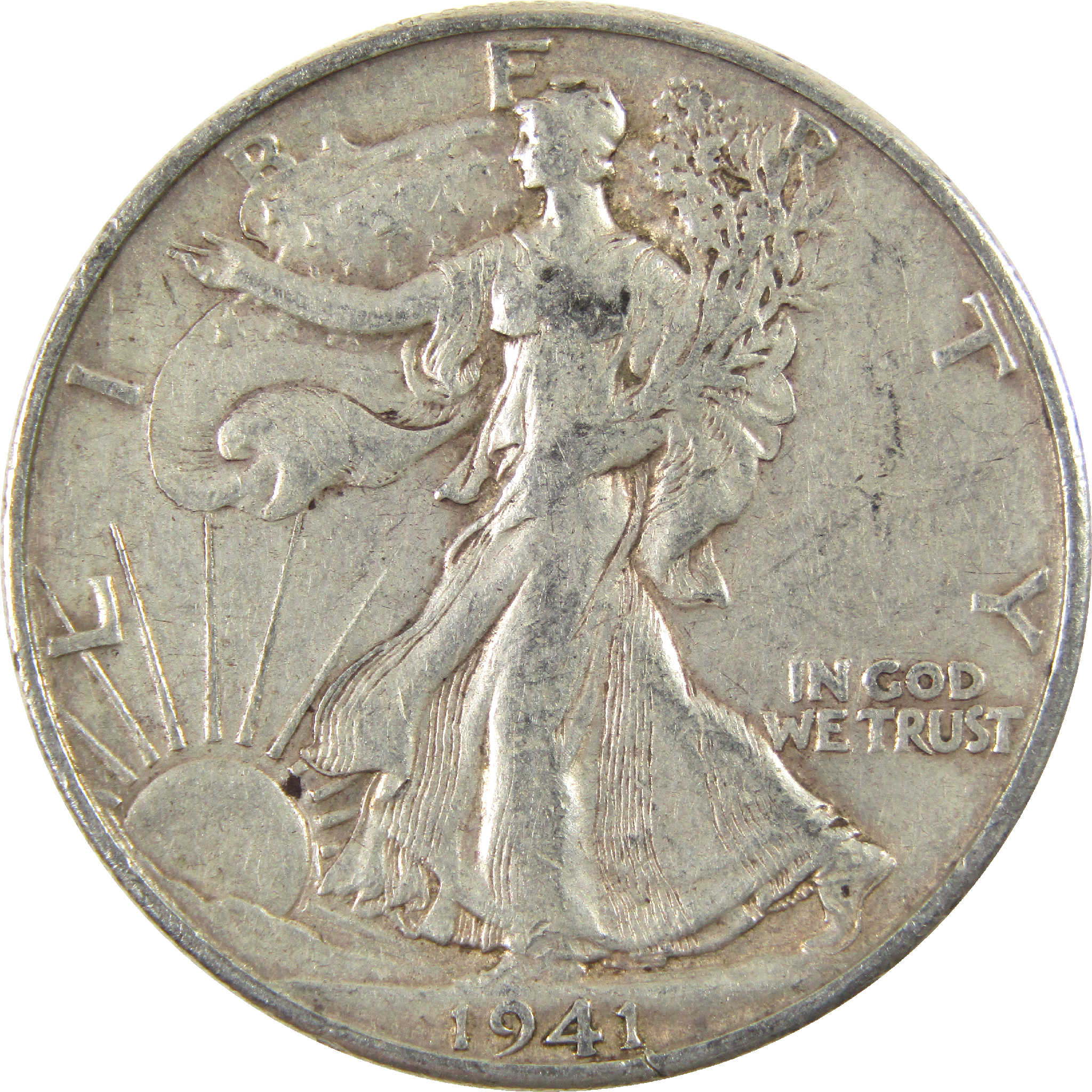 1941 D Liberty Walking Half Dollar XF EF Extremely Fine Silver 50c