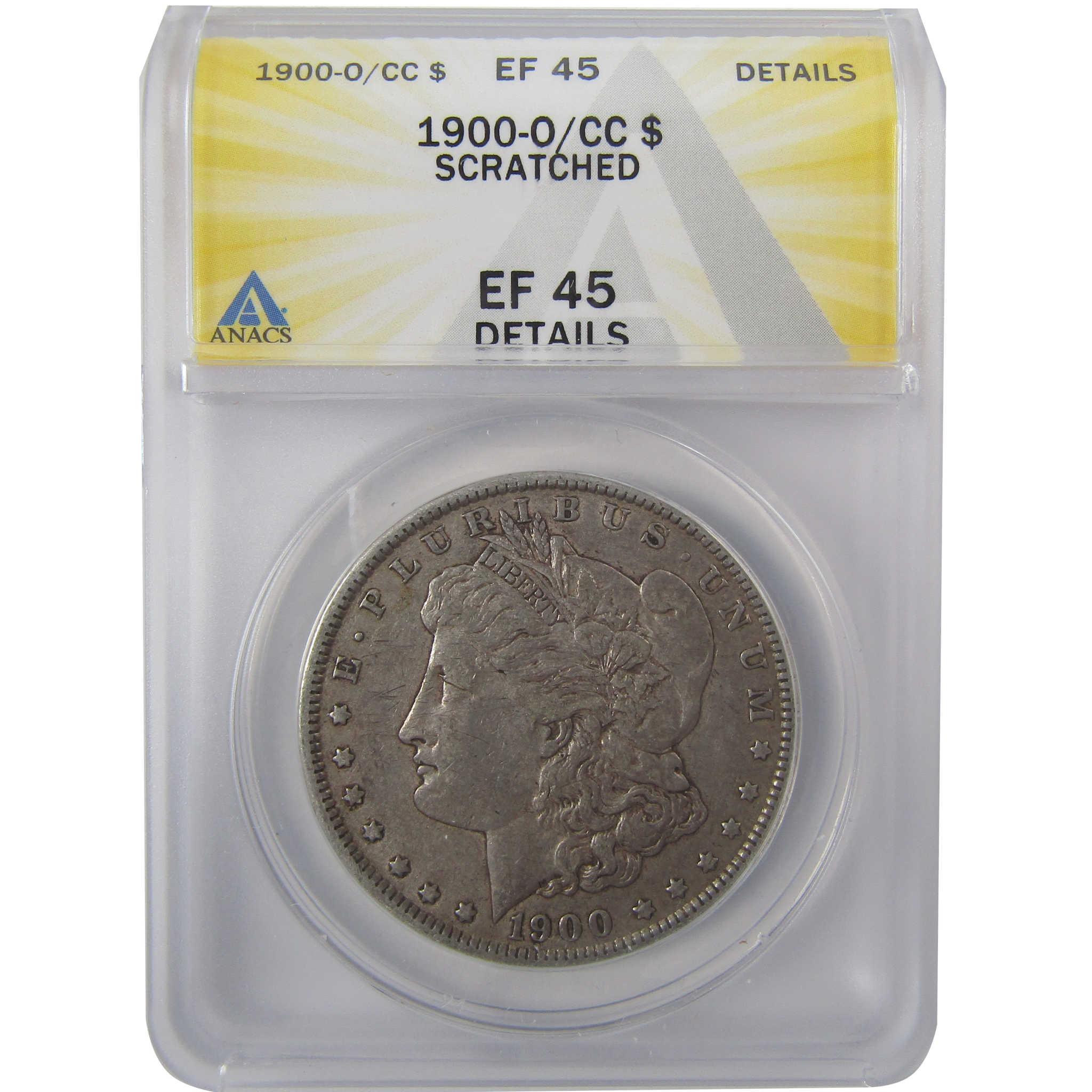 1900 O/CC Morgan Silver Dollar EF 45 Details ANACS $1 Coin SKU:I24449 - Morgan coin - Morgan silver dollar - Morgan silver dollar for sale - Profile Coins &amp; Collectibles