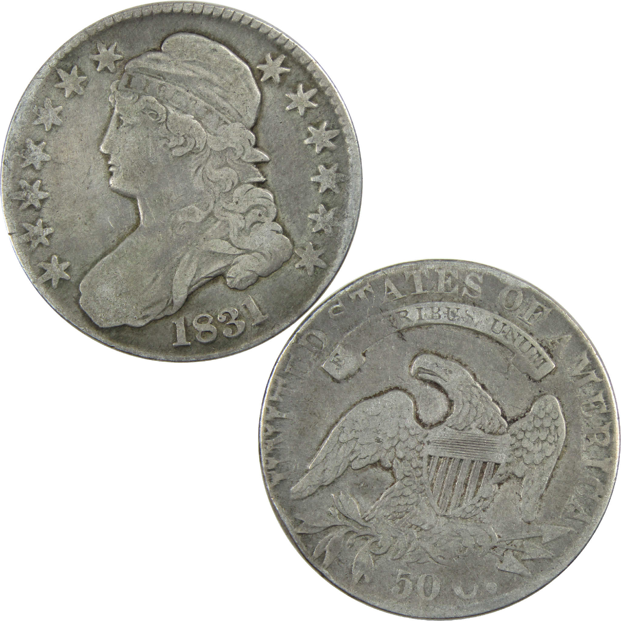 1831 Capped Bust Half Dollar AG About Good Silver 50c Coin SKU:I11757