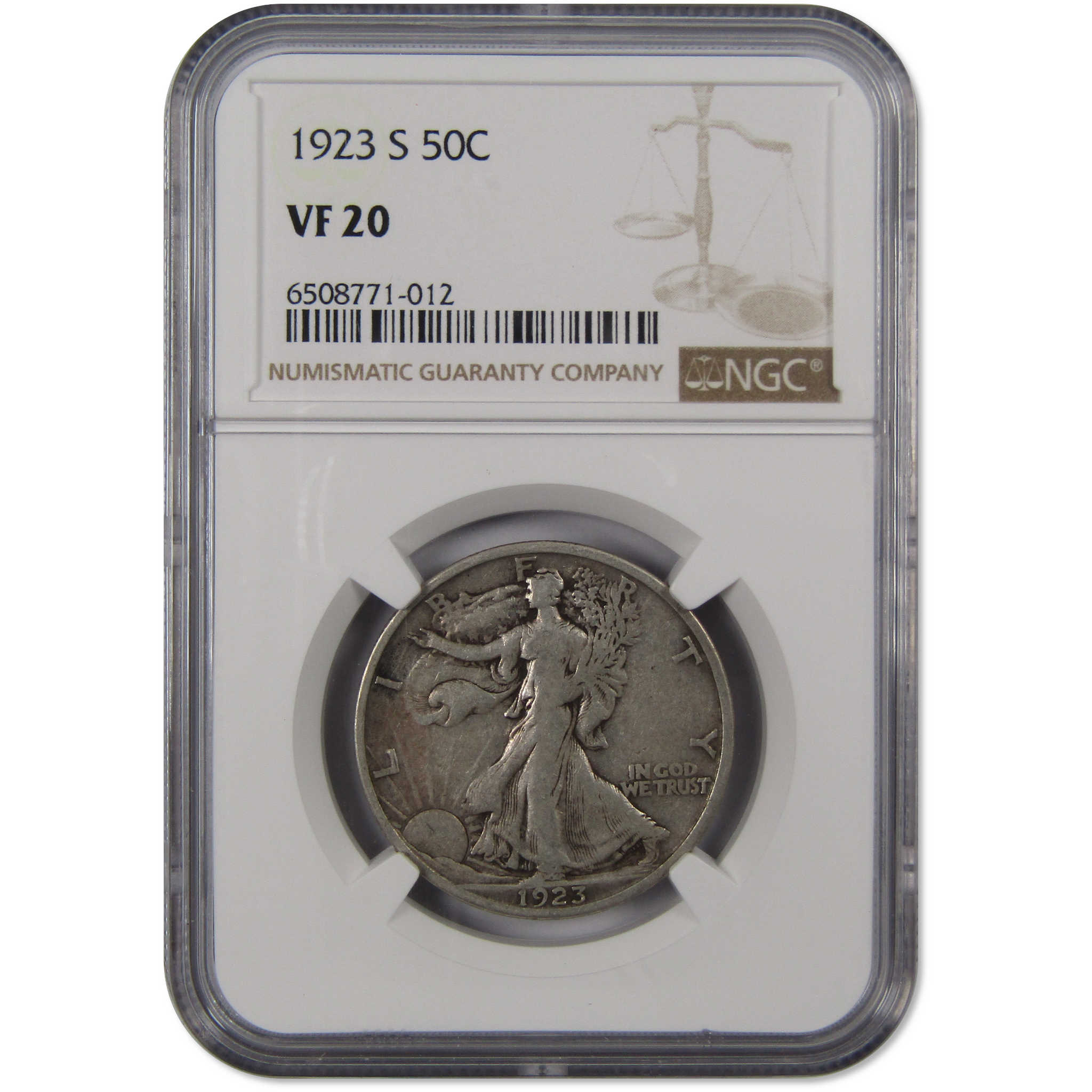 1923 S Liberty Walking Half Dollar VF 20 NGC 90% Silver 50c SKU:I10184
