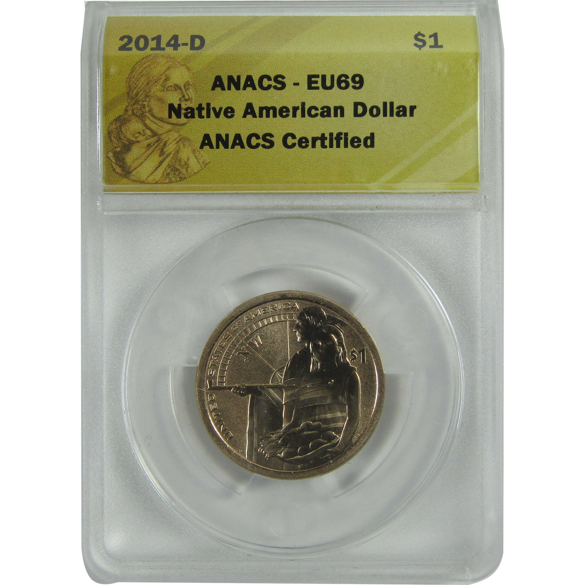 2014 D Hospitality Native American Dollar EU 69 ANACS SKU:CPC9233