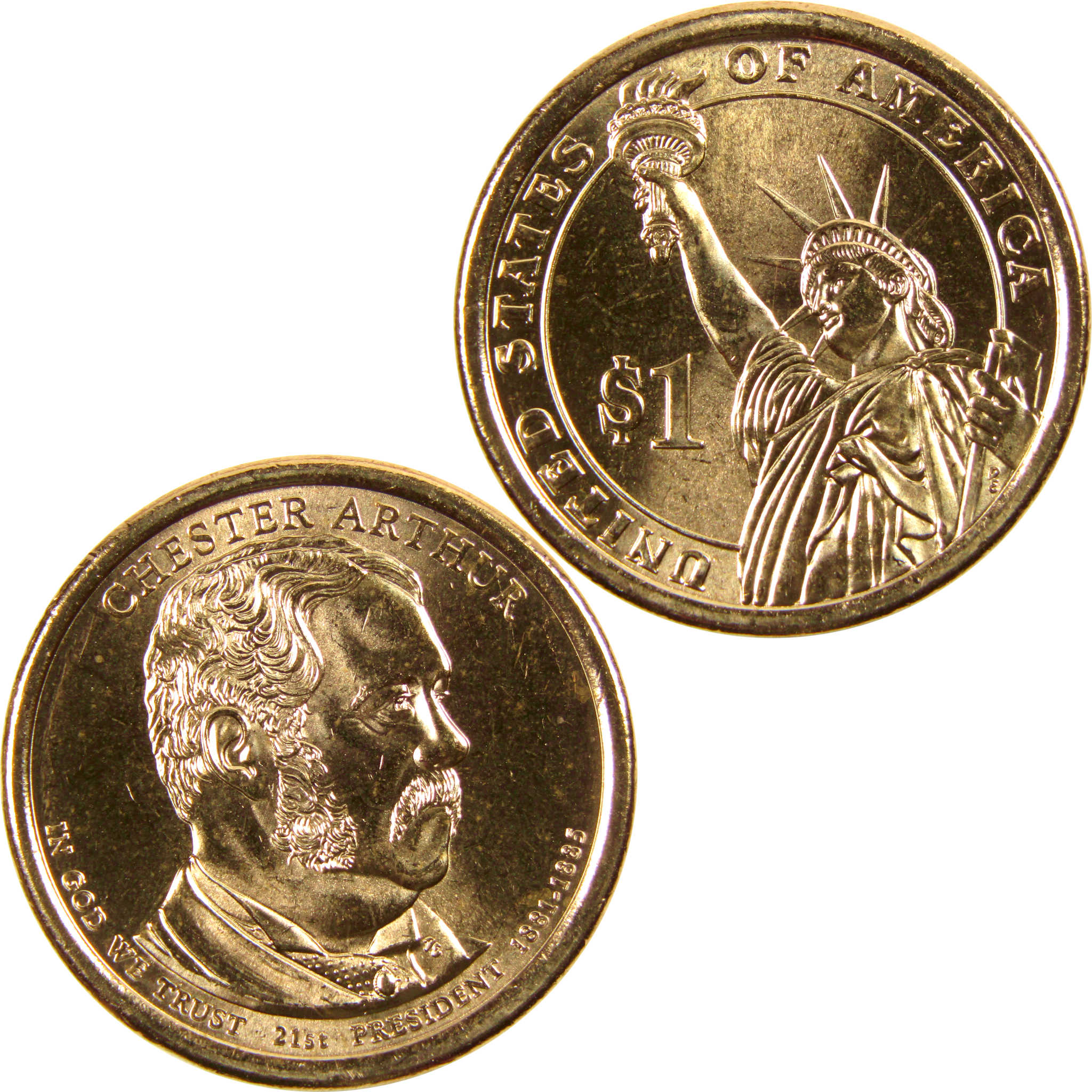 2012 D Chester A Arthur Presidential Dollar BU Uncirculated $1 Coin