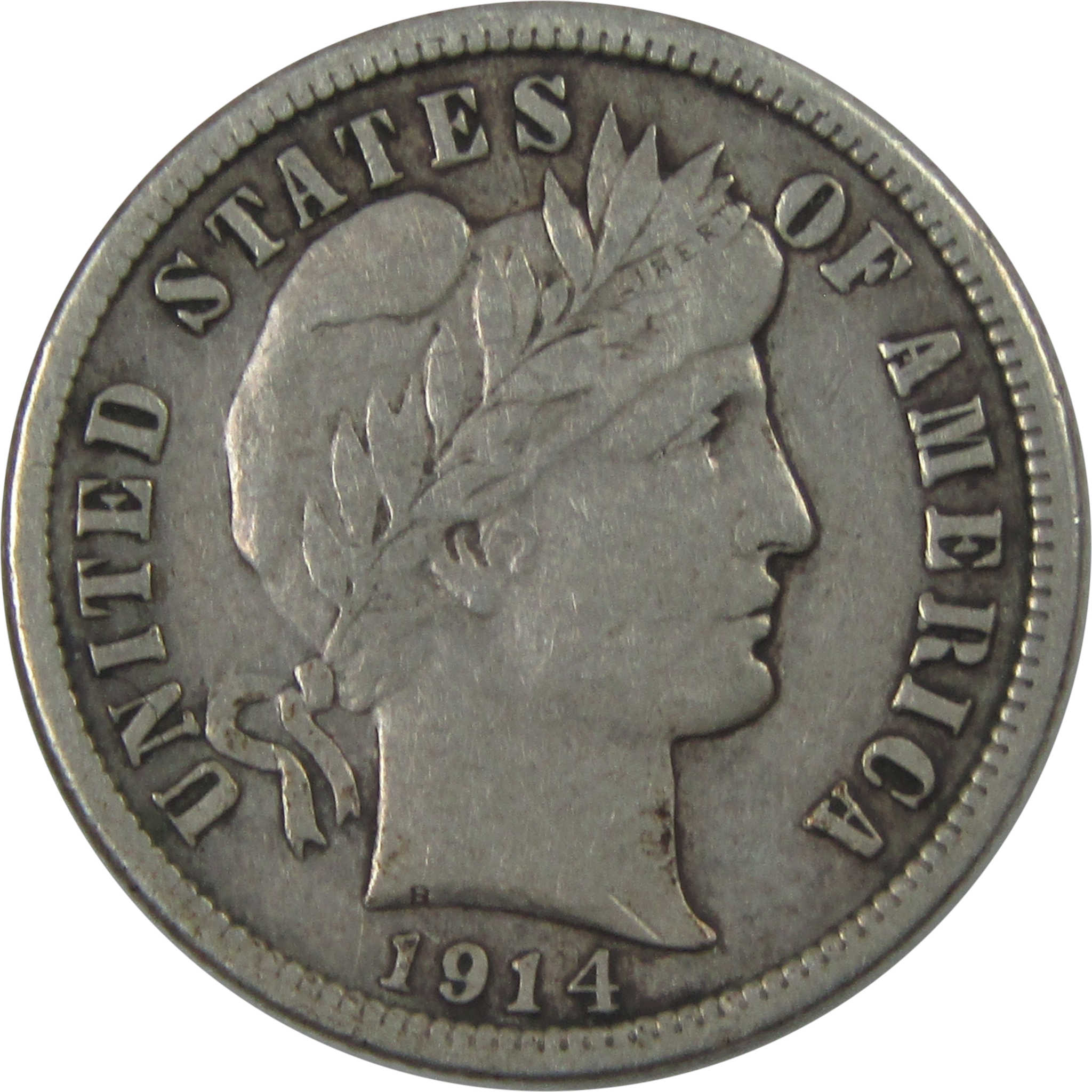 1914 Barber Dime VF Very Fine Silver 10c Coin SKU:I15489