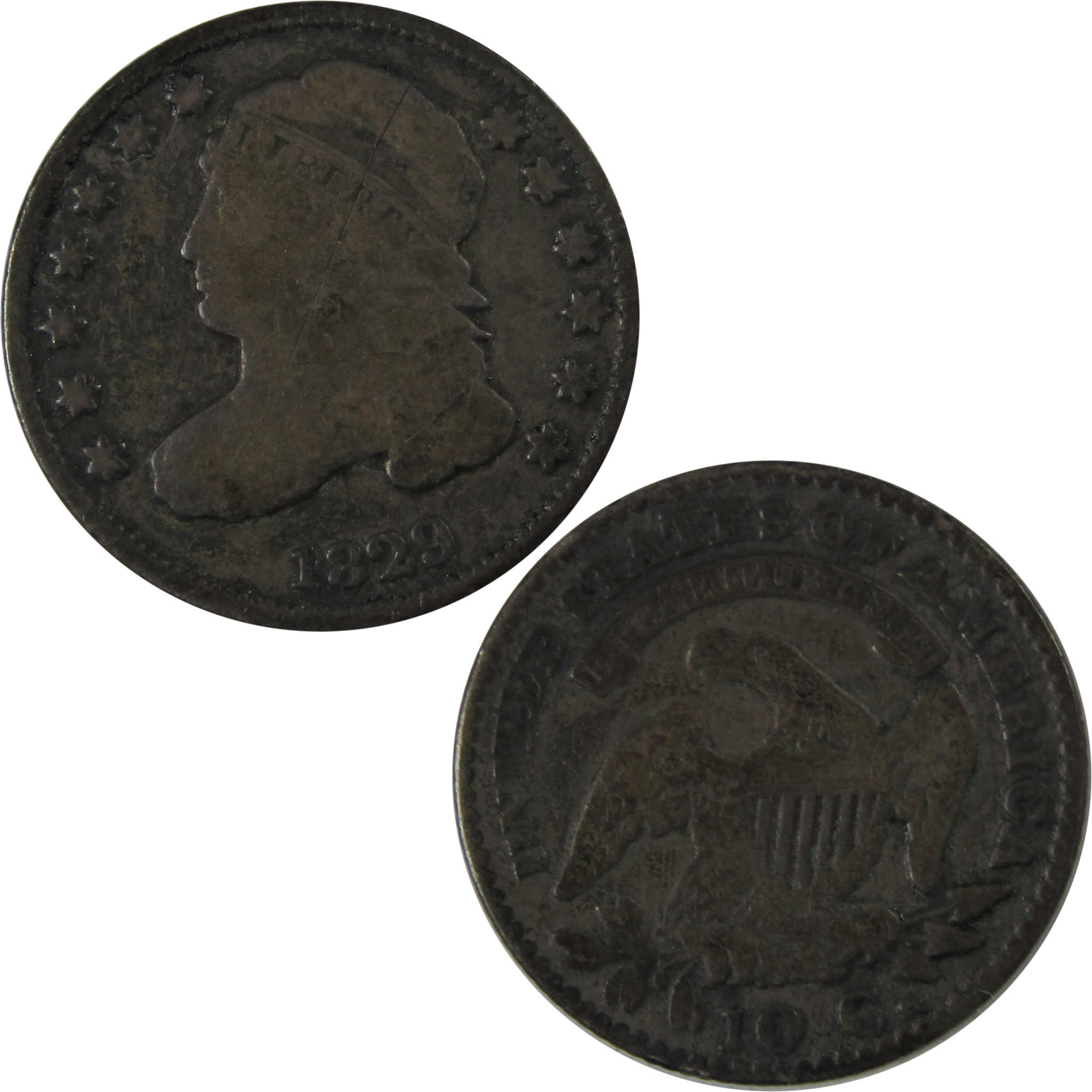 1829 Large 10C Capped Bust Dime VG Very Good Silver SKU:I23169