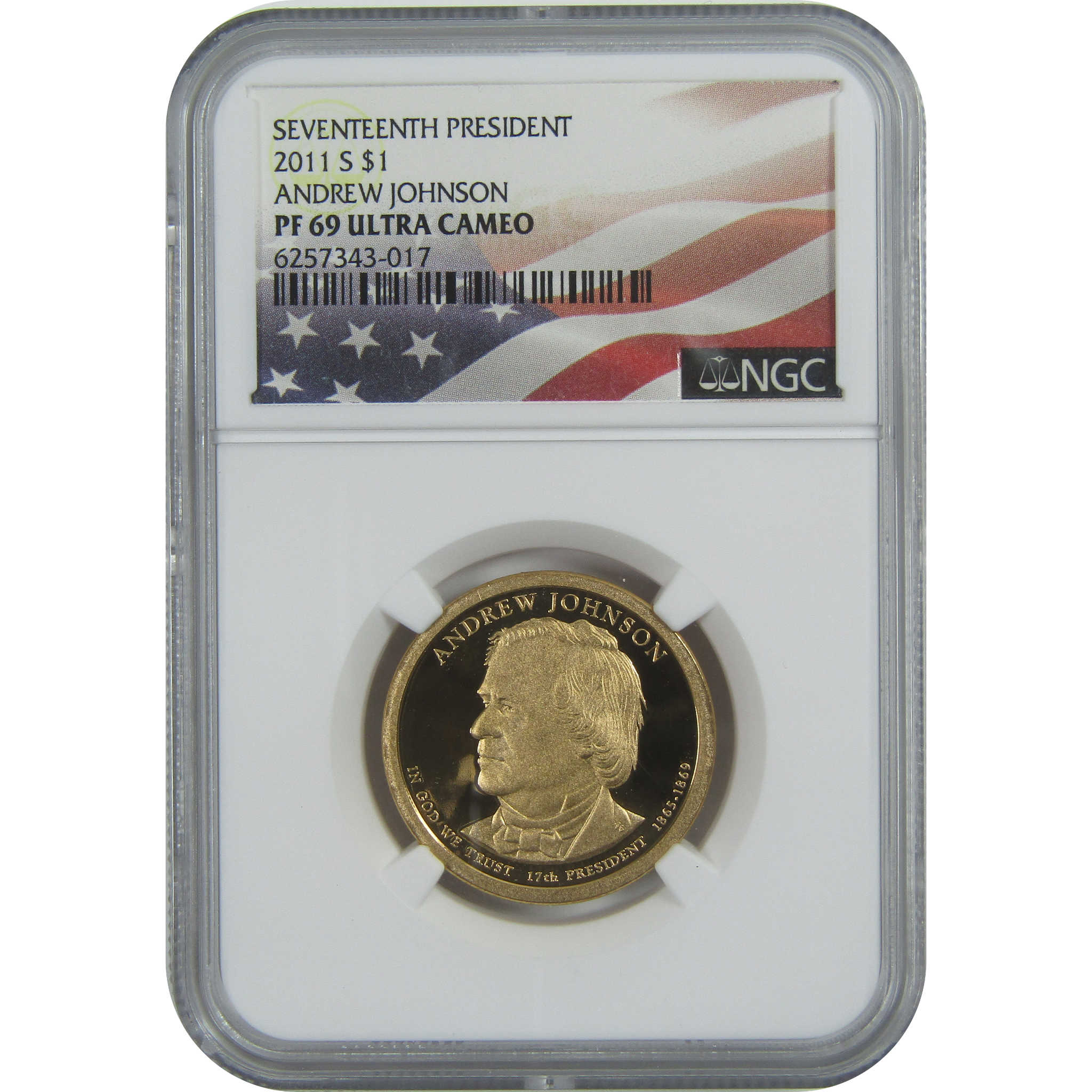 2011 S Andrew Johnson Presidential Dollar PF 69 UCAM NGC SKU:CPC9263