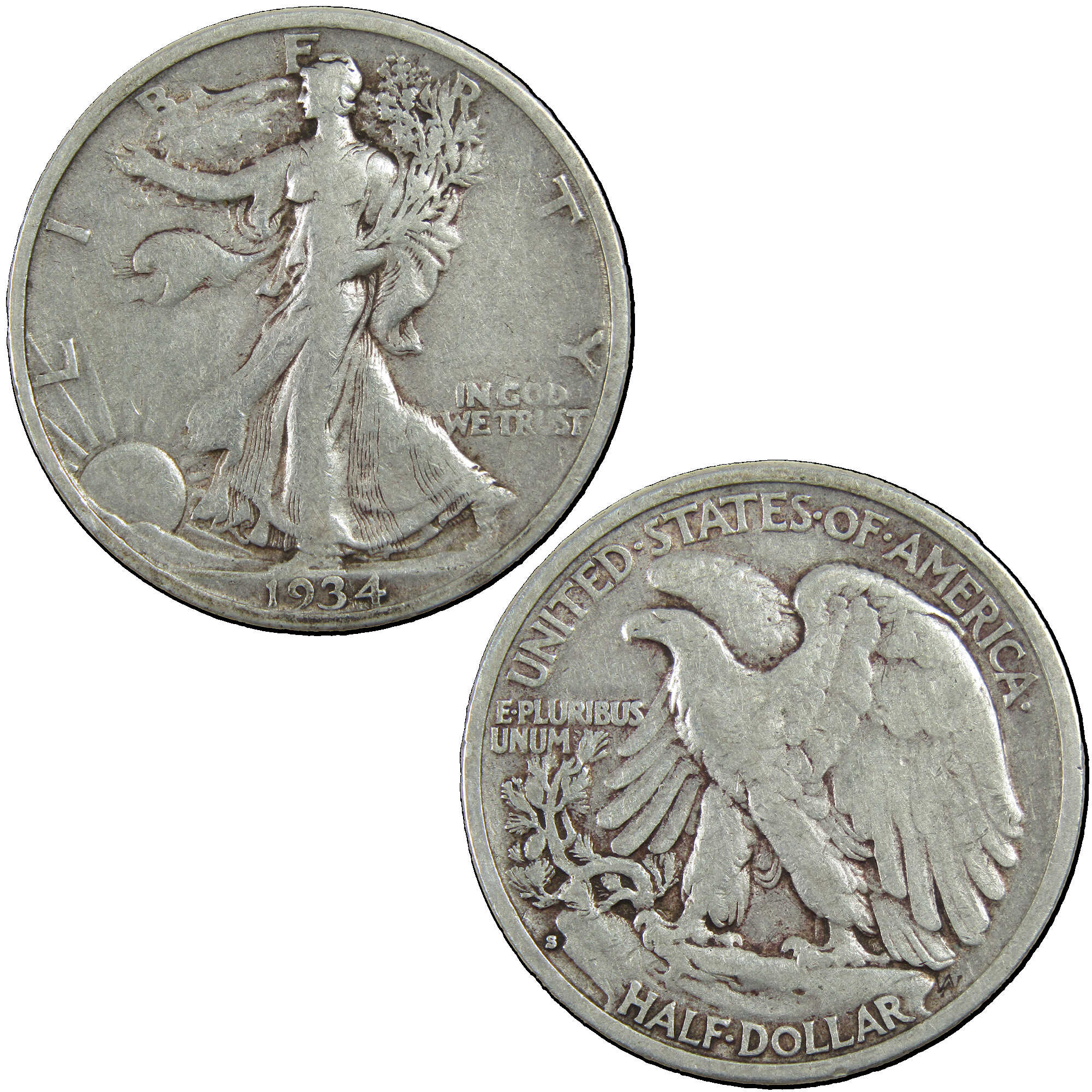 1934 S Liberty Walking Half Dollar VF Very Fine Silver 50c SKU:I12903