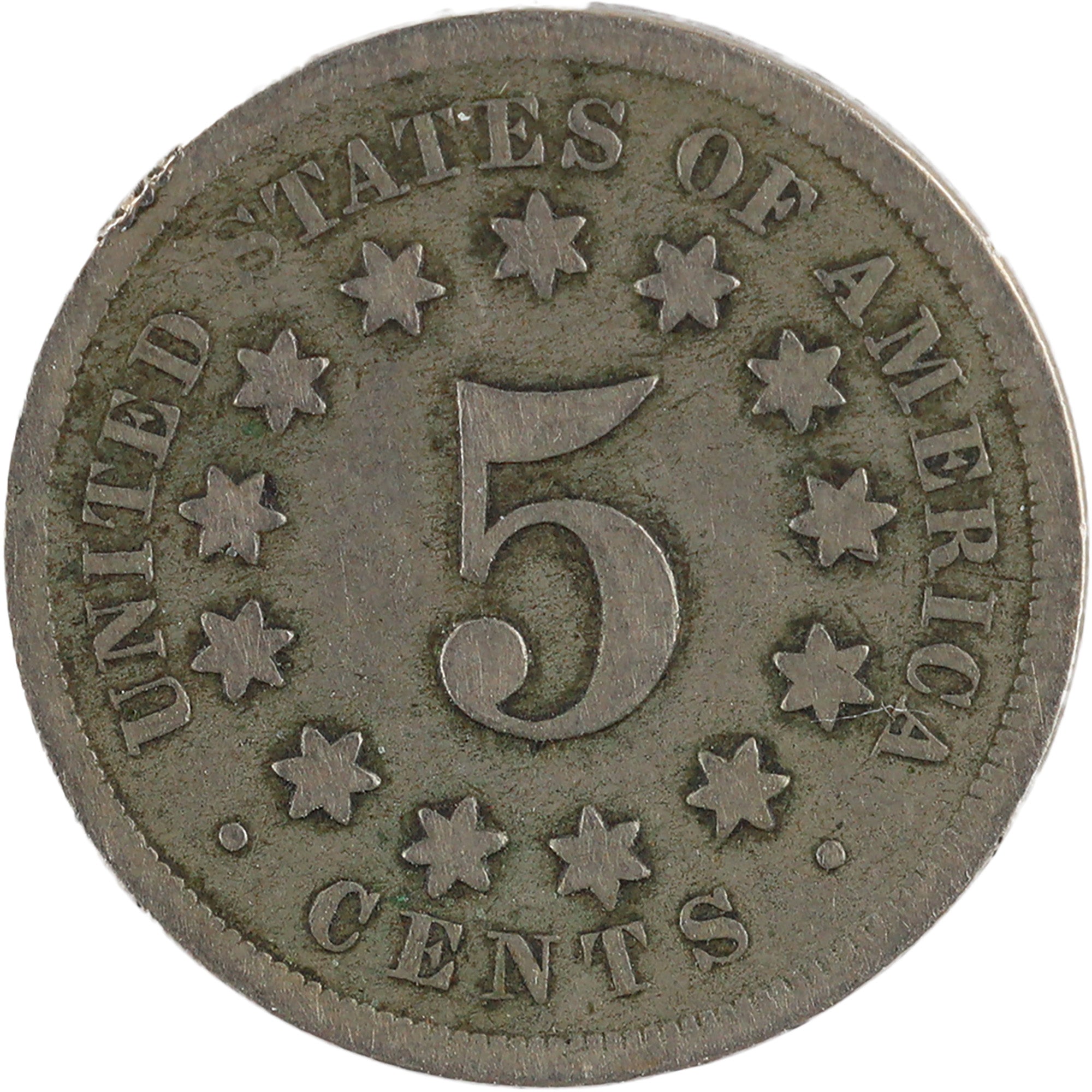 1867 No Rays Shield Nickel G Good 5c Coin SKU:I11964