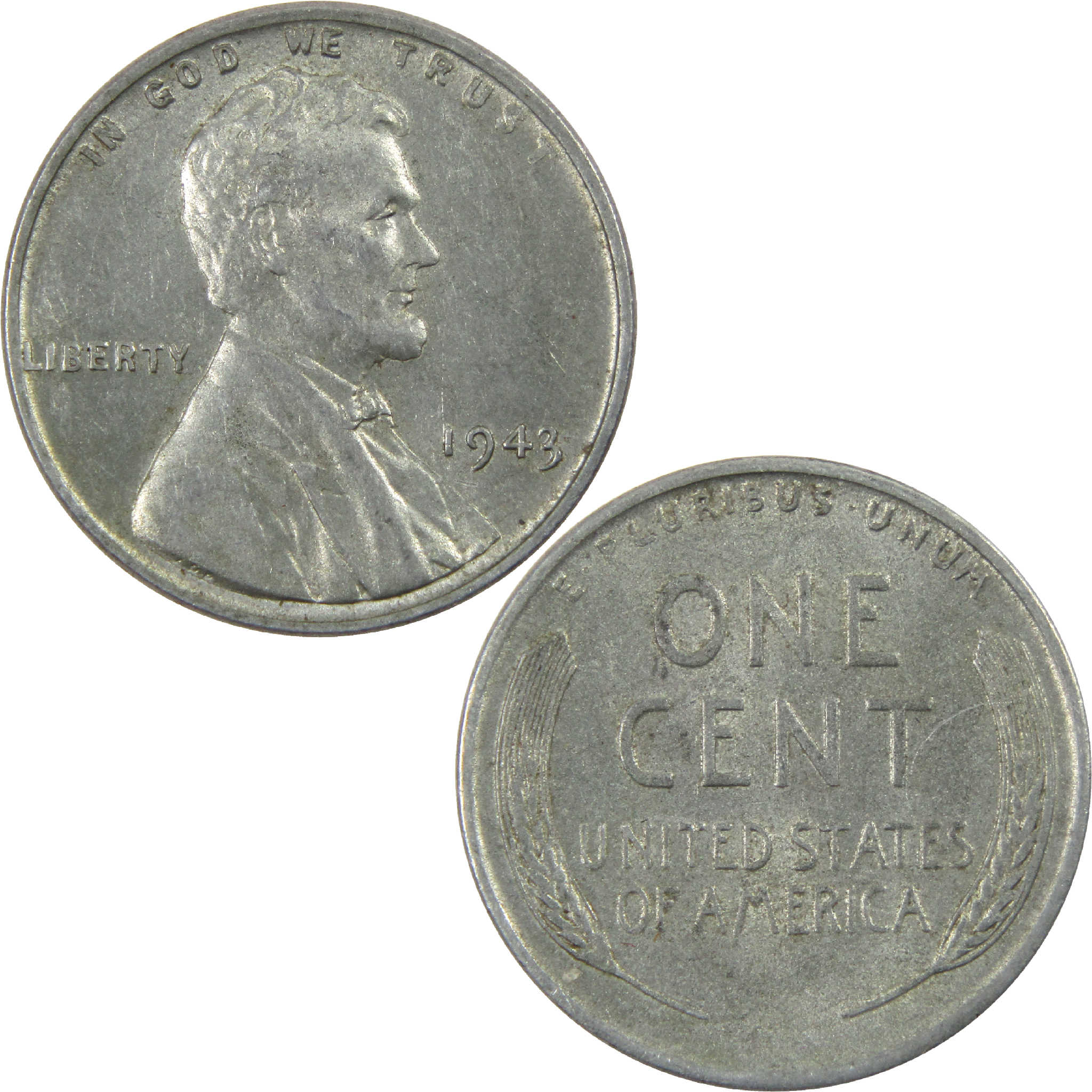 1943 Lincoln Wheat Cent AU About Uncirculated Steel Penny 1c Coin