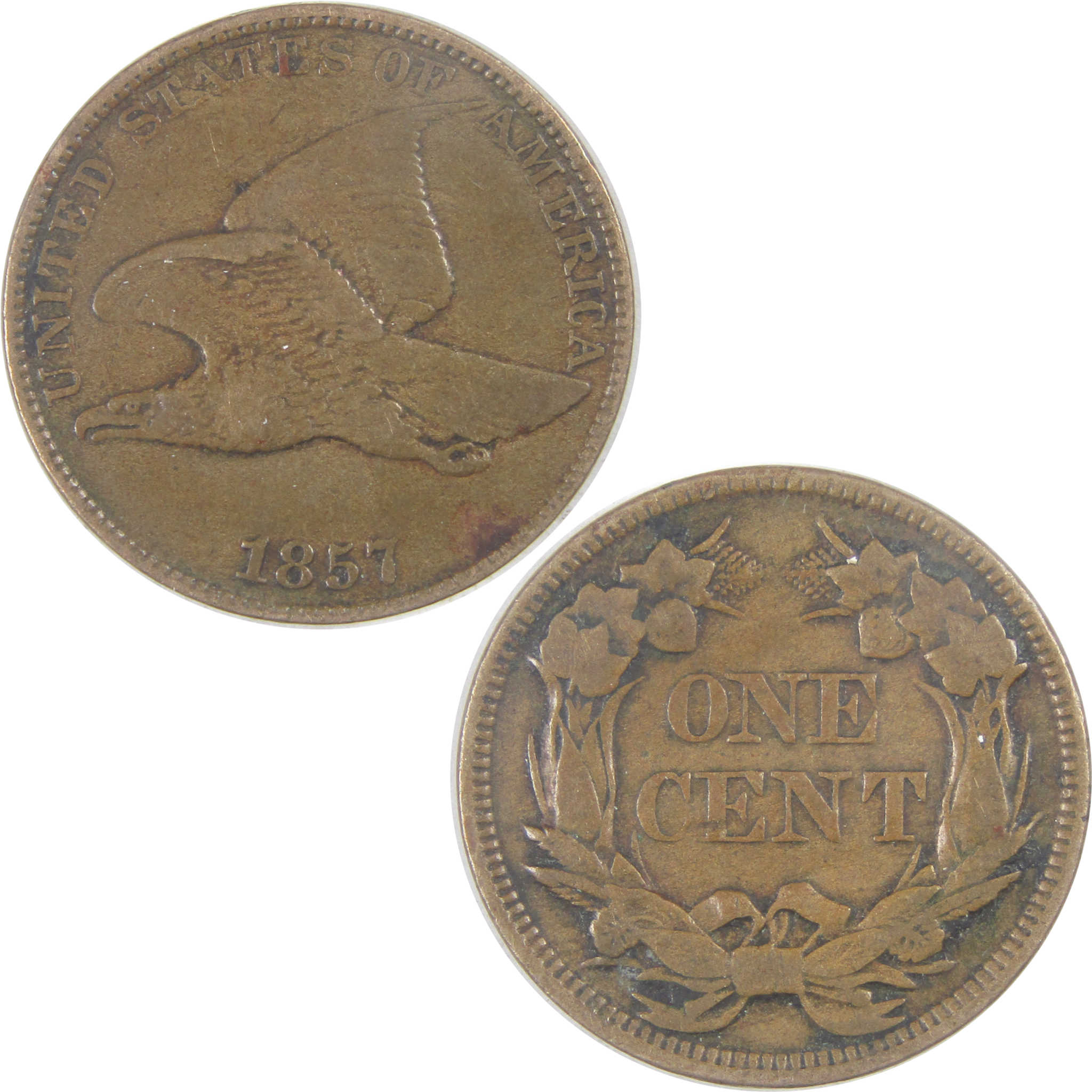 1857 Flying Eagle Cent VF Very Fine Penny 1c Coin SKU:I17290