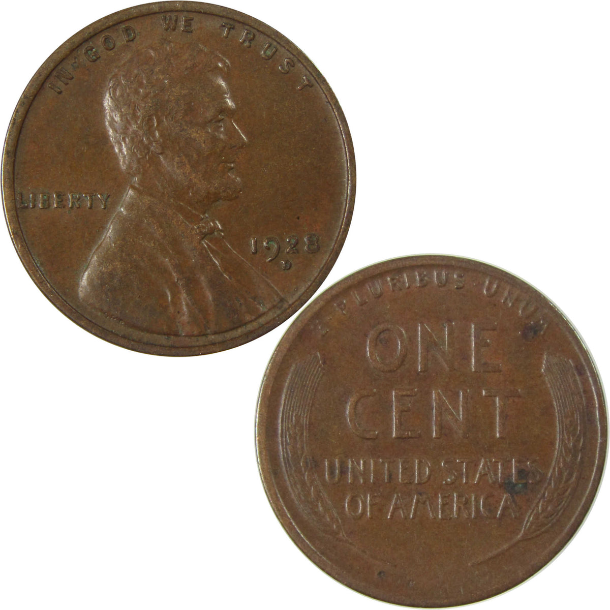 1928 D Lincoln Wheat Cent XF EF Extremely Fine 1c Coin SKU:I27574