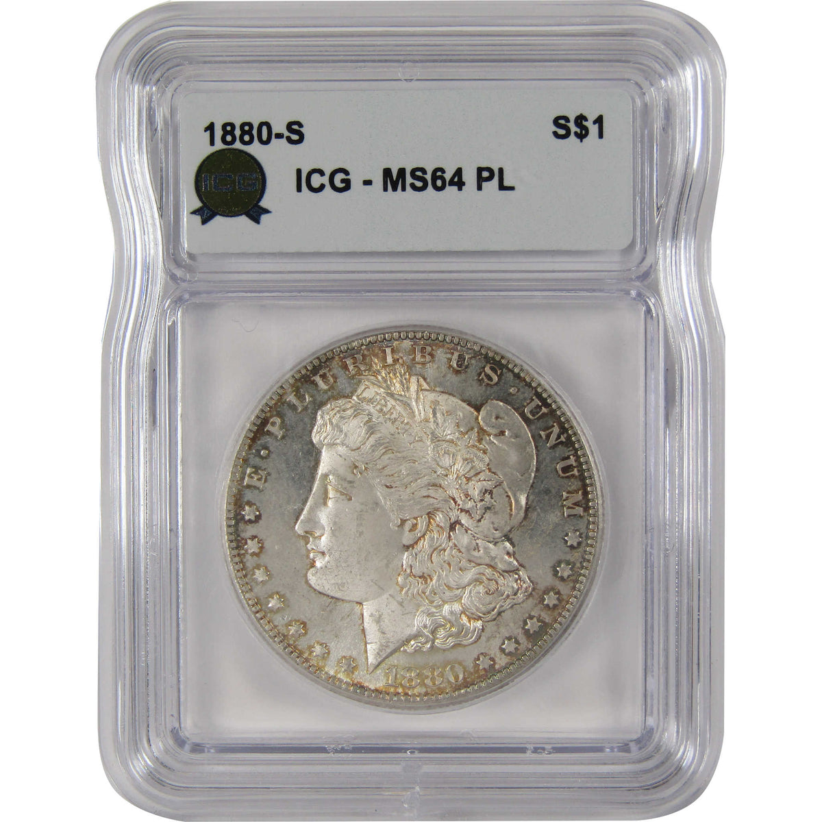 1880 S Morgan Silver Dollar MS 64 PL ICG Proof-Like $1 Coin SKU:I29184