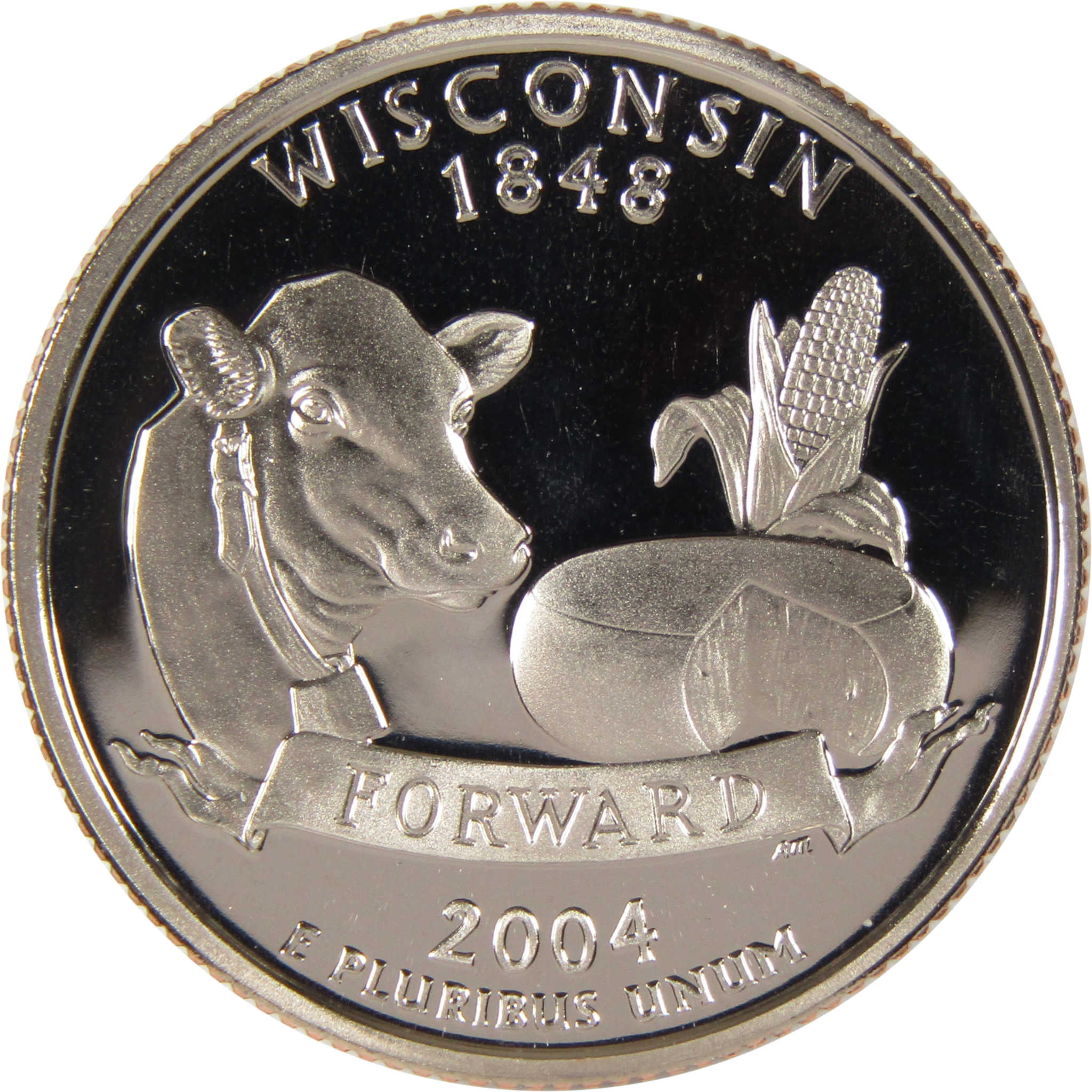 2004 S Wisconsin State Quarter Clad 25c Proof Coin