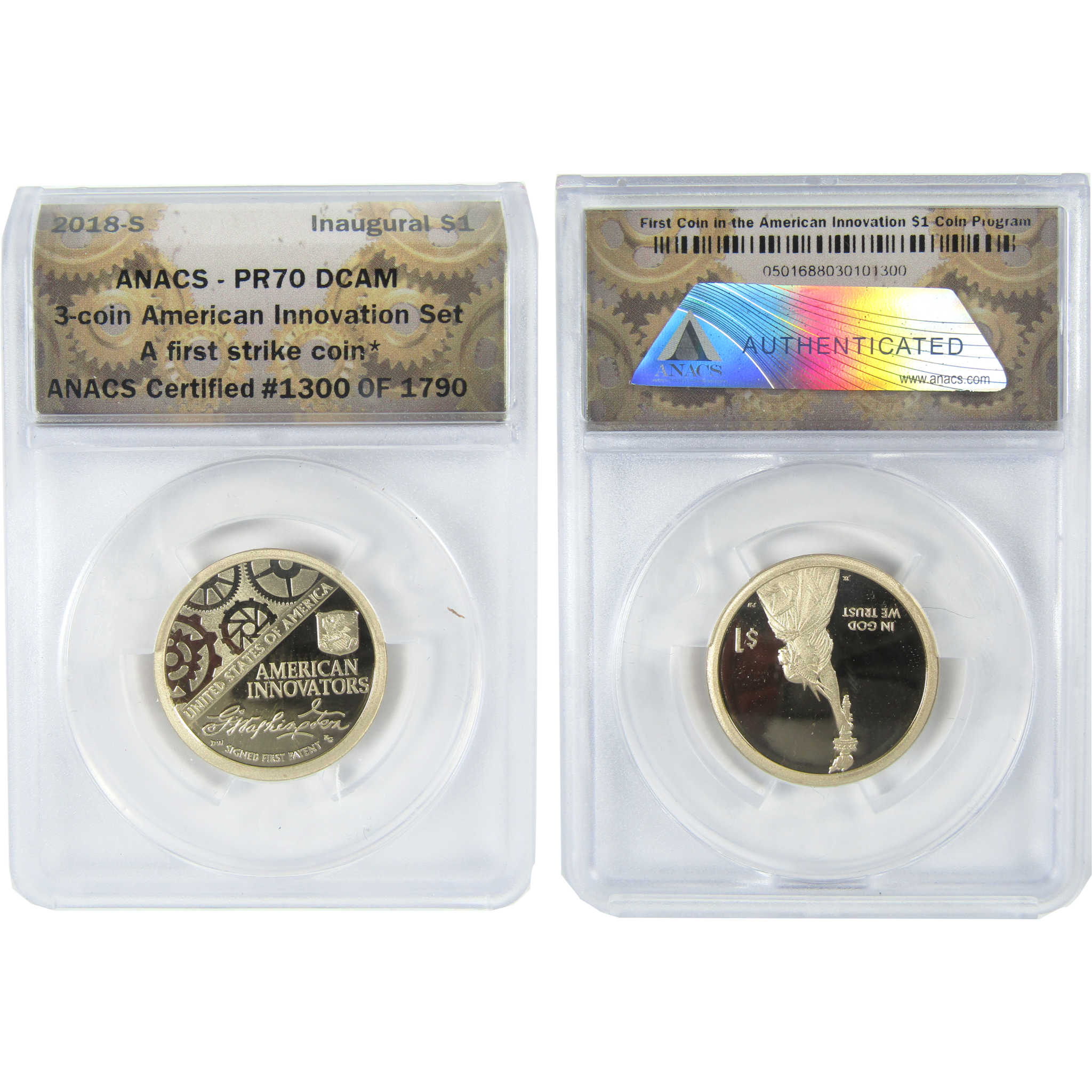 2018 PDS American Innovation Dollar 3 Coin Set ANACS SKU:CPC9372