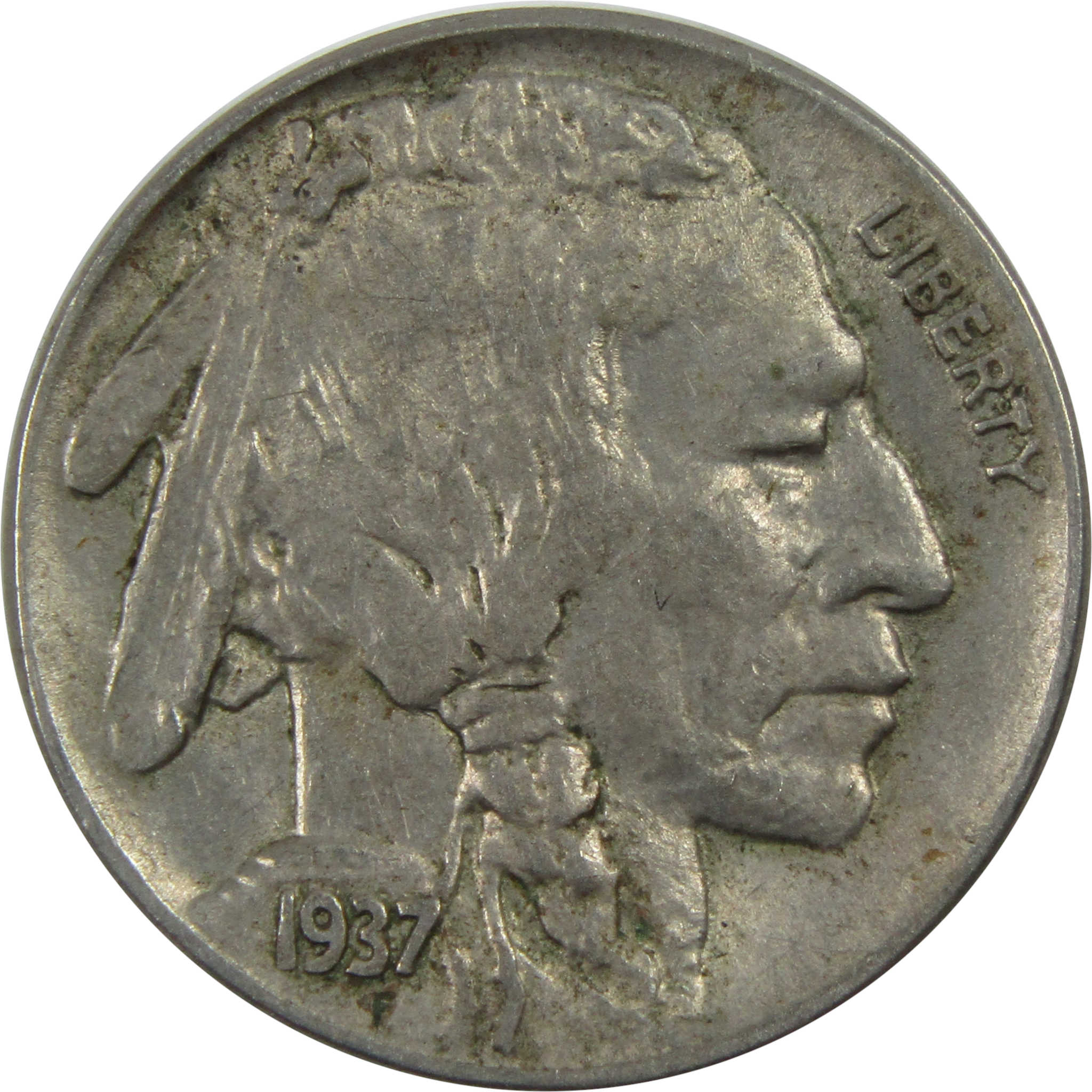 1937 D Indian Head Buffalo Nickel AU About Unc 5c Coin SKU:I13461