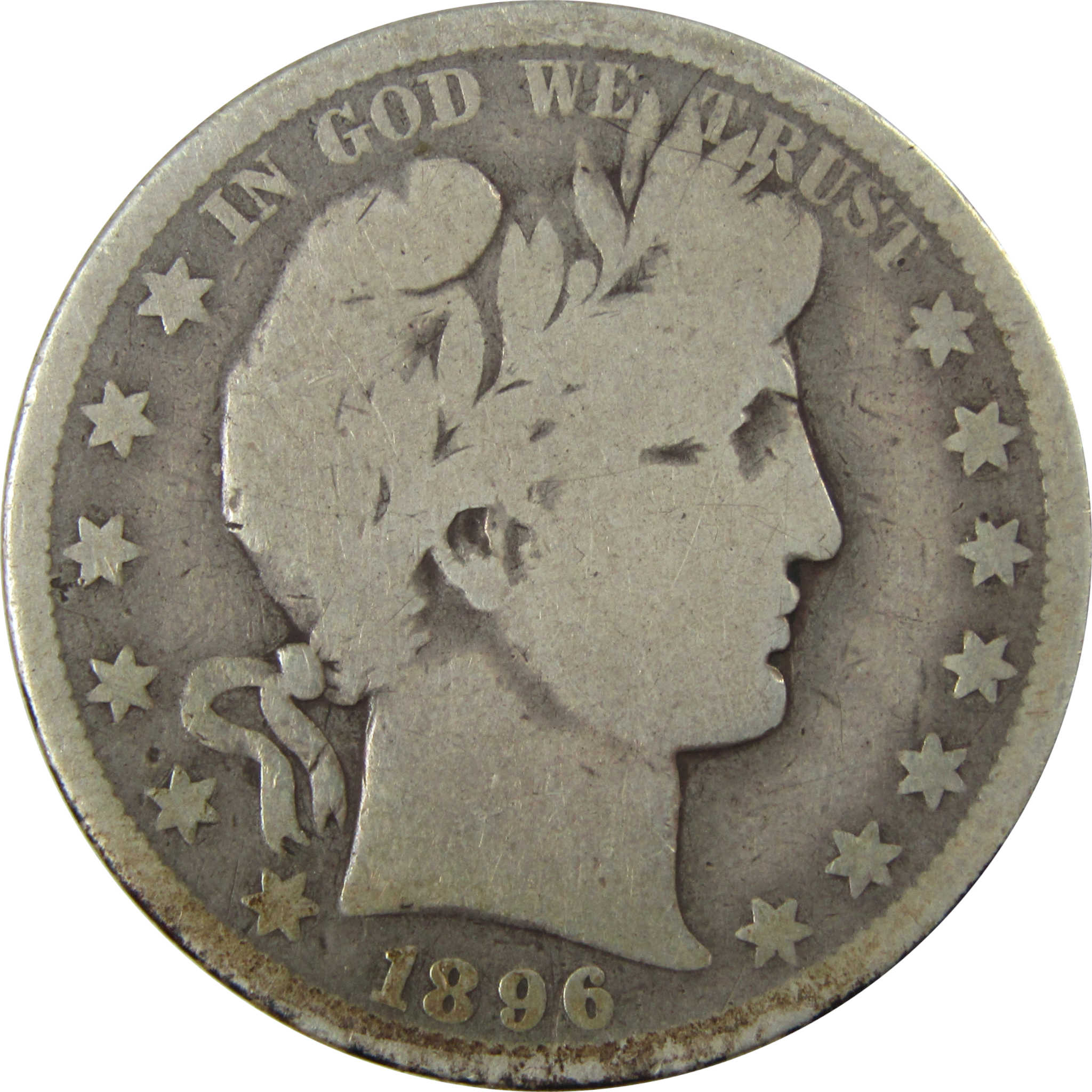 1896 O Barber Silver Half Dollar AG About Good 50c Coin SKU:I25966