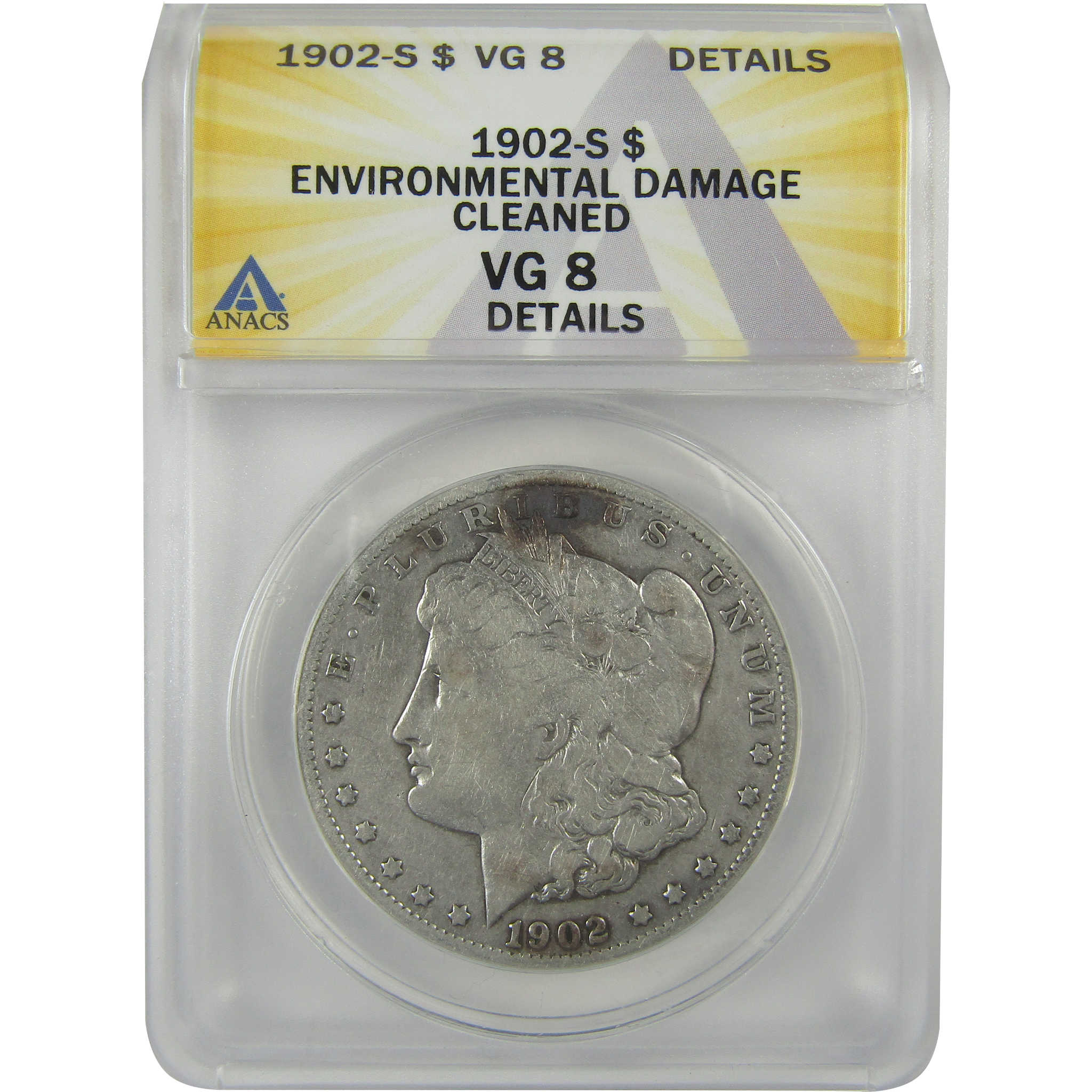 1902 S Morgan Dollar VG 8 Details ANACS Silver $1 Coin SKU:I21661 - Morgan coin - Morgan silver dollar - Morgan silver dollar for sale - Profile Coins &amp; Collectibles