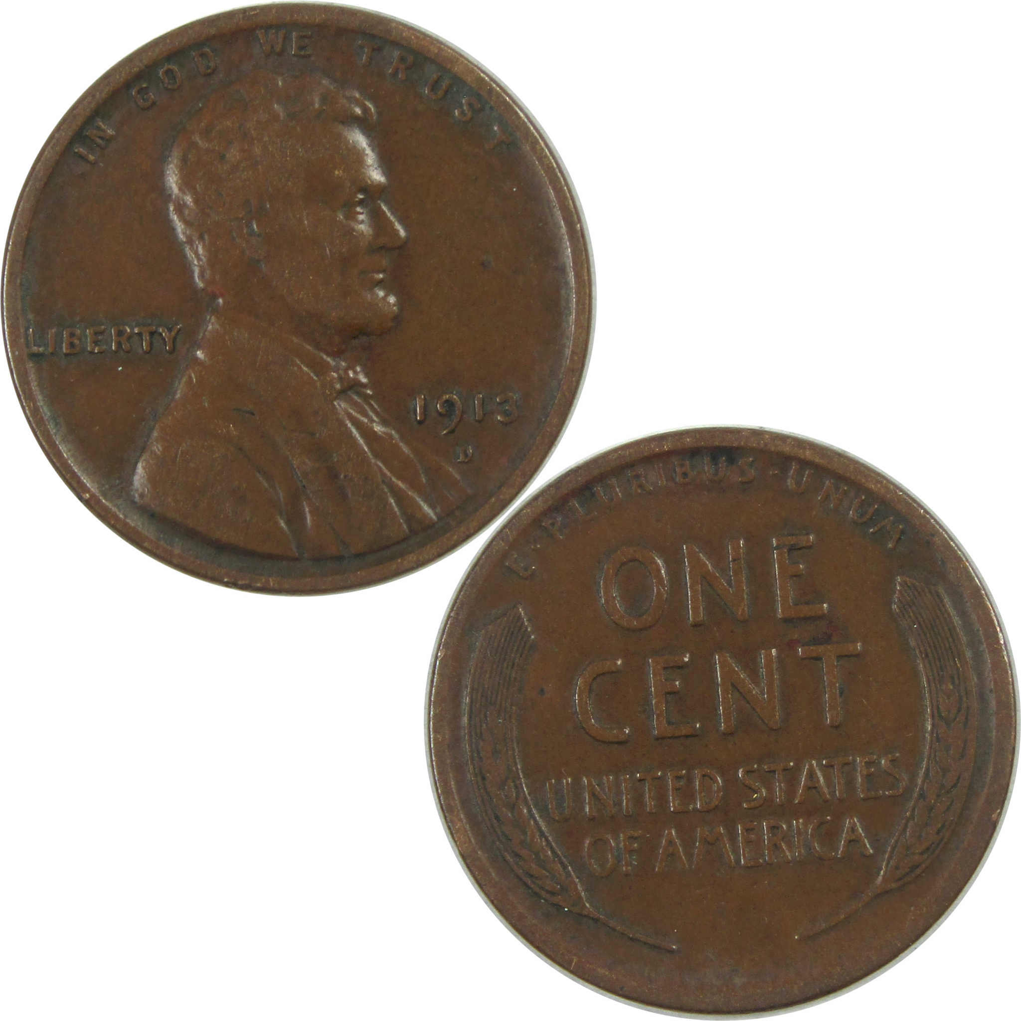 1913 D Lincoln Wheat Cent VF Very Fine Penny 1c Coin SKU:I16568