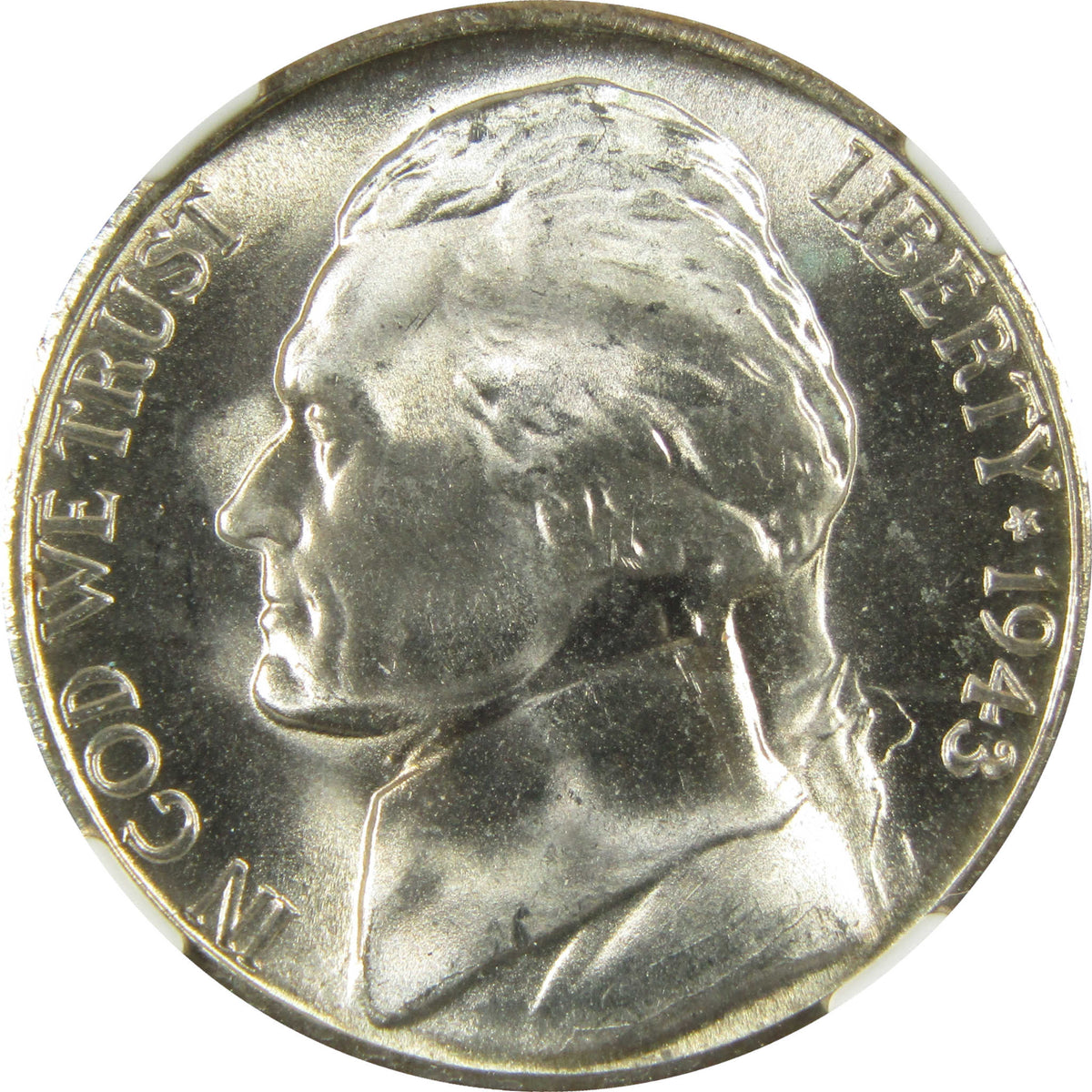1943 S Jefferson Wartime Silver Nickel MS 66 5FS NGC Coin SKU:I28706