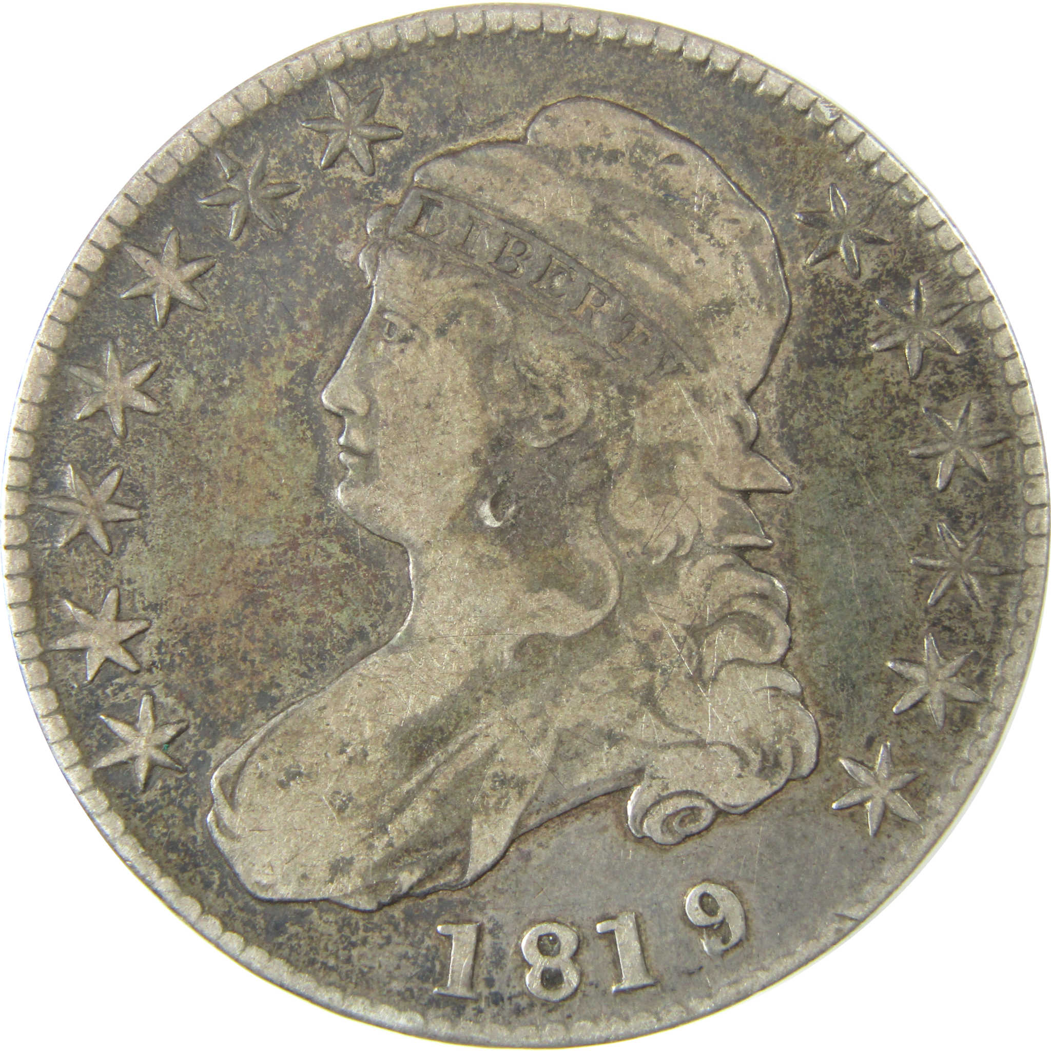 1819 Small 9 Capped Bust Silver Half Dollar VG Very Good SKU:CP1493