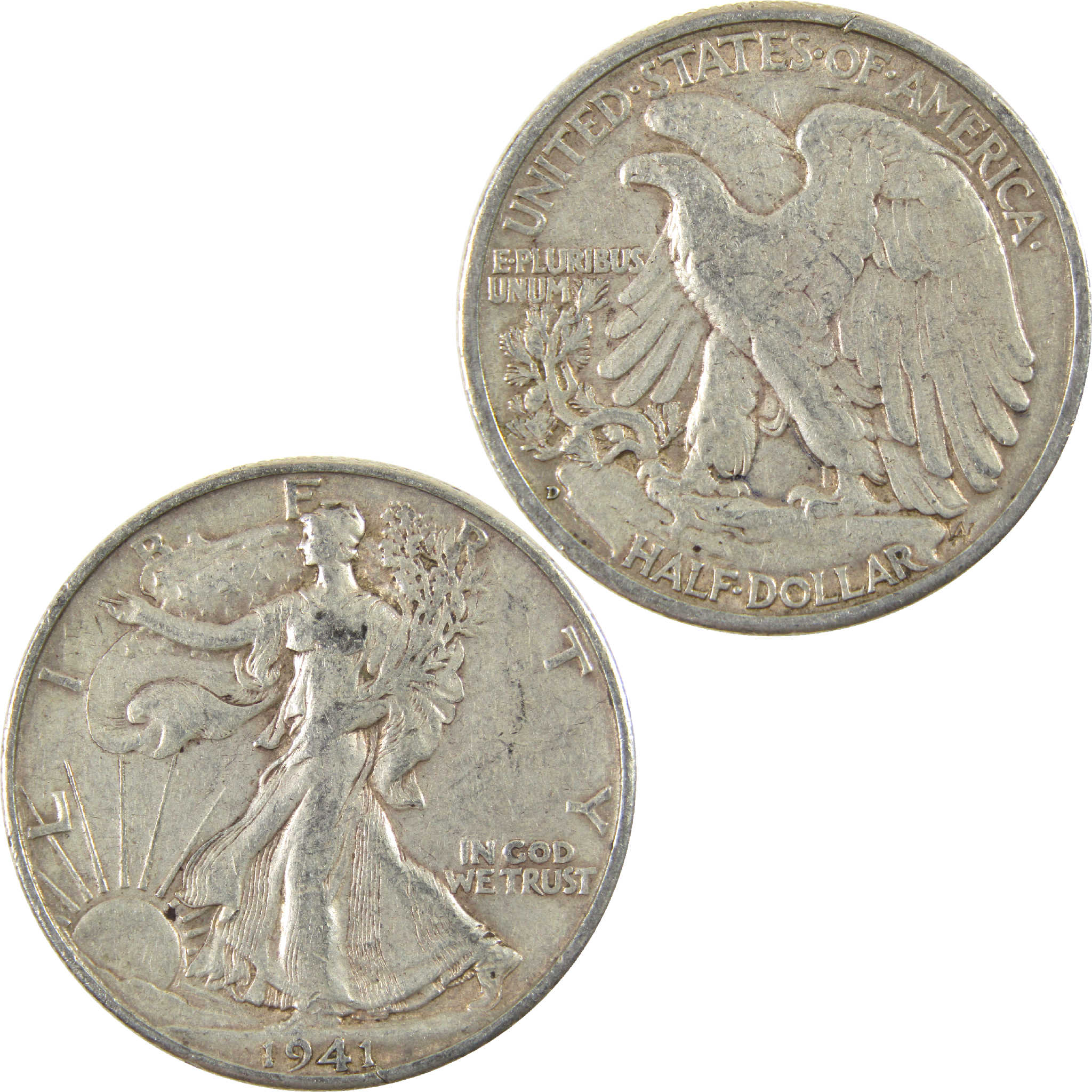 1941 D Liberty Walking Half Dollar XF EF Extremely Fine Silver 50c