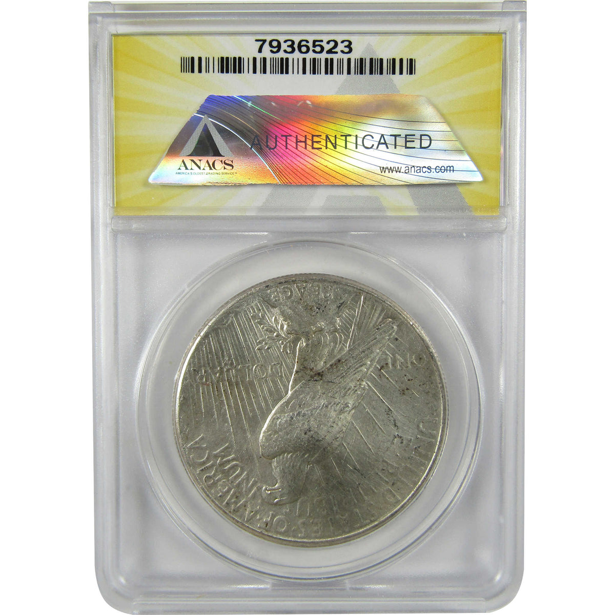 1926 VAM-2 Dbl Rev Peace Silver $1 AU 55 Details ANACS SKU:I28589