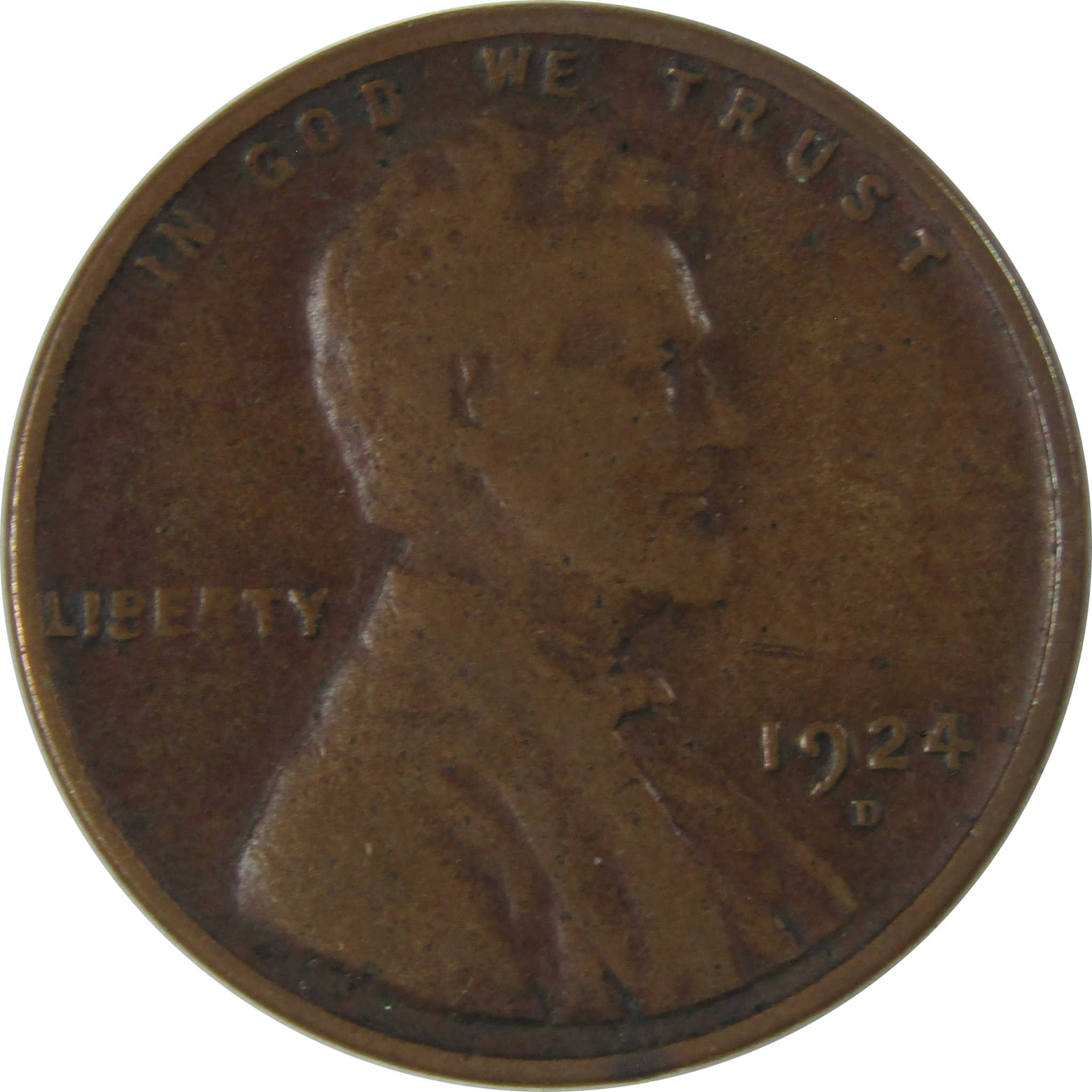 1924 D Lincoln Wheat Cent F Fine Penny 1c Coin SKU:I22579