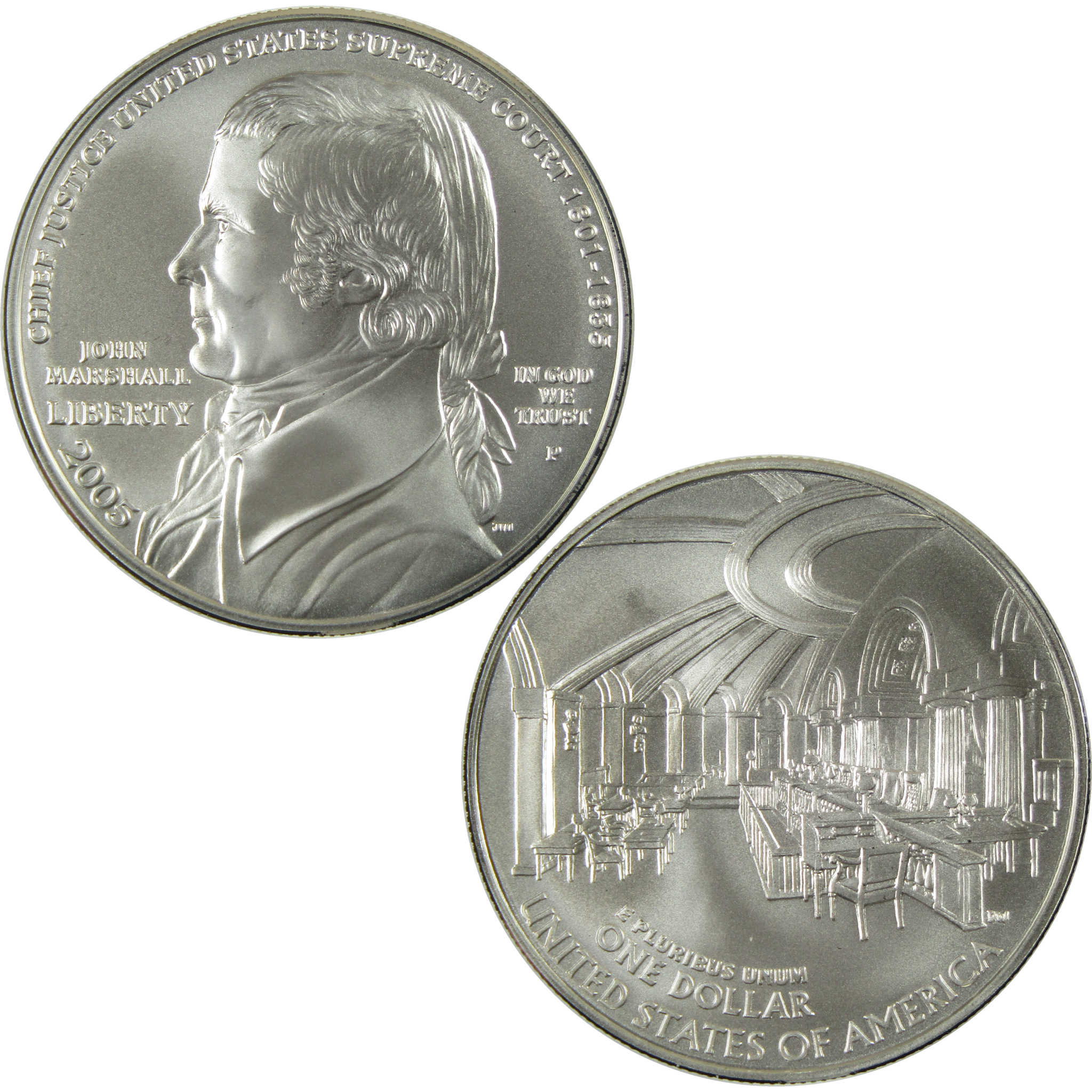 2005 P John Marshall Commemorative Silver Dollar Uncirculated $1 Coin