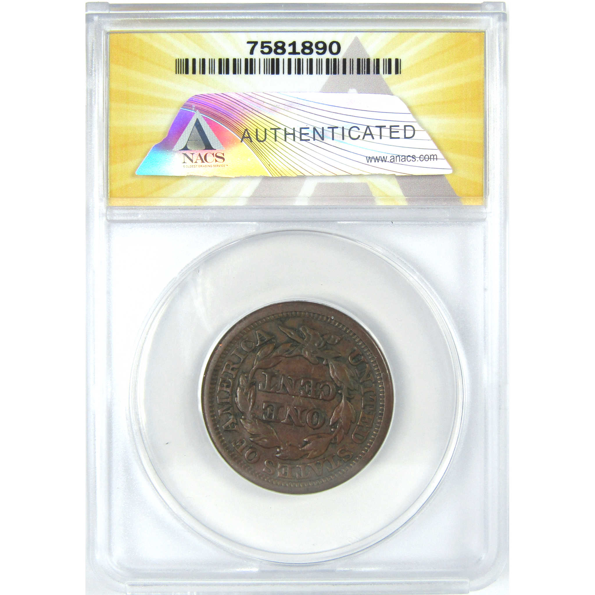 1845 Braided Hair Large Cent VF 30 Details ANACS Copper SKU:I16057