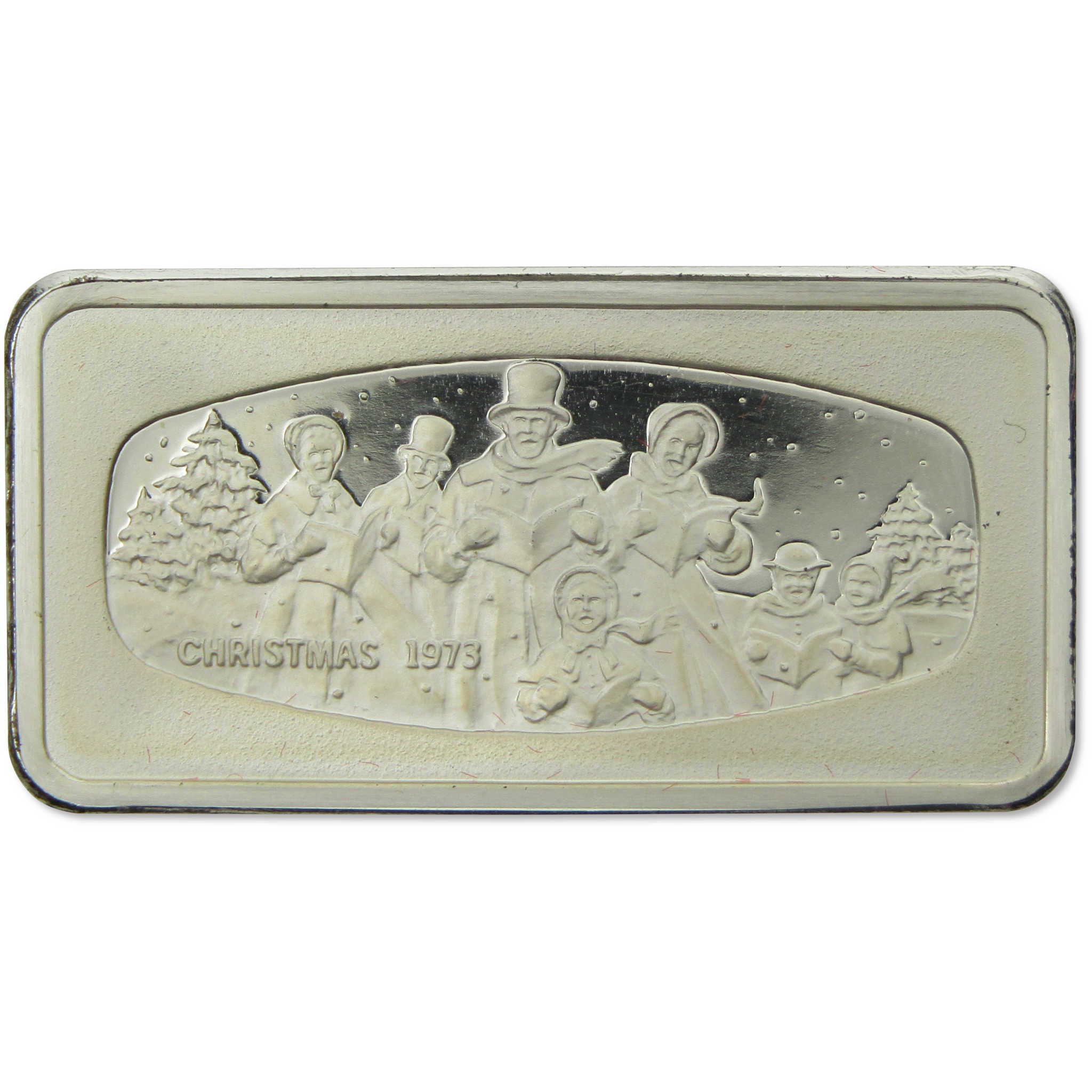 1973 Christmas Carolers 1000 grain Sterling Silver Bar SKU:CPC7889