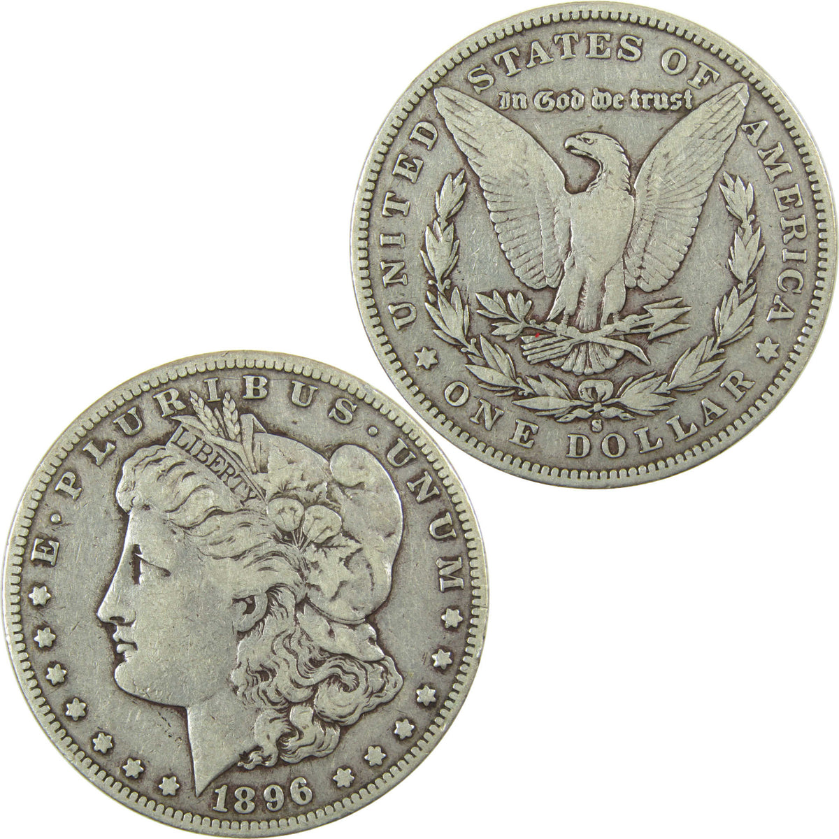 1896 S Morgan Silver Dollar F Fine $1 Coin Collectible SKU:CP1703 - Morgan coin - Morgan silver dollar - Morgan silver dollar for sale - Profile Coins &amp; Collectibles
