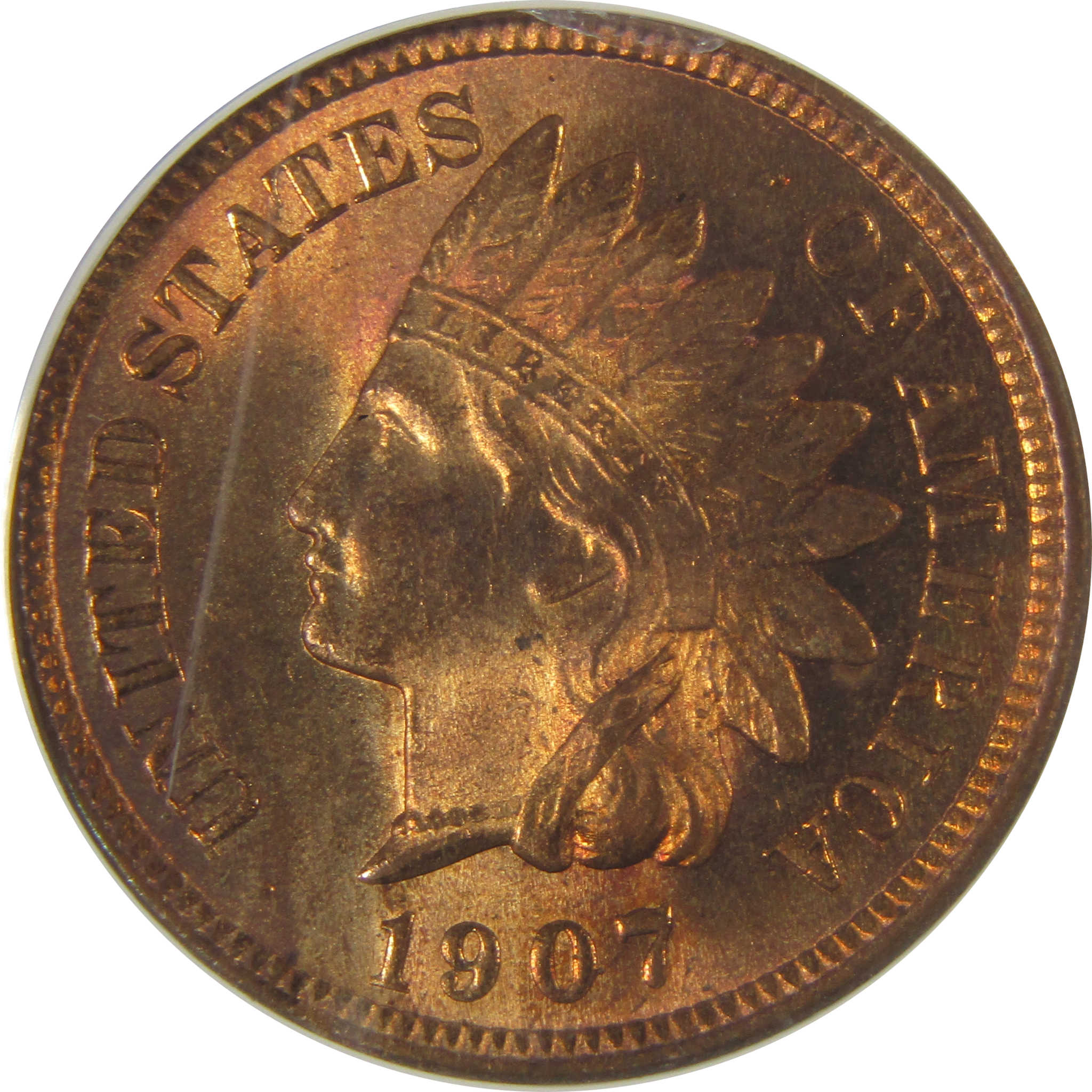 1907 Indian Head Cent MS 64 RB ANACS Penny Uncirculated SKU:I23082