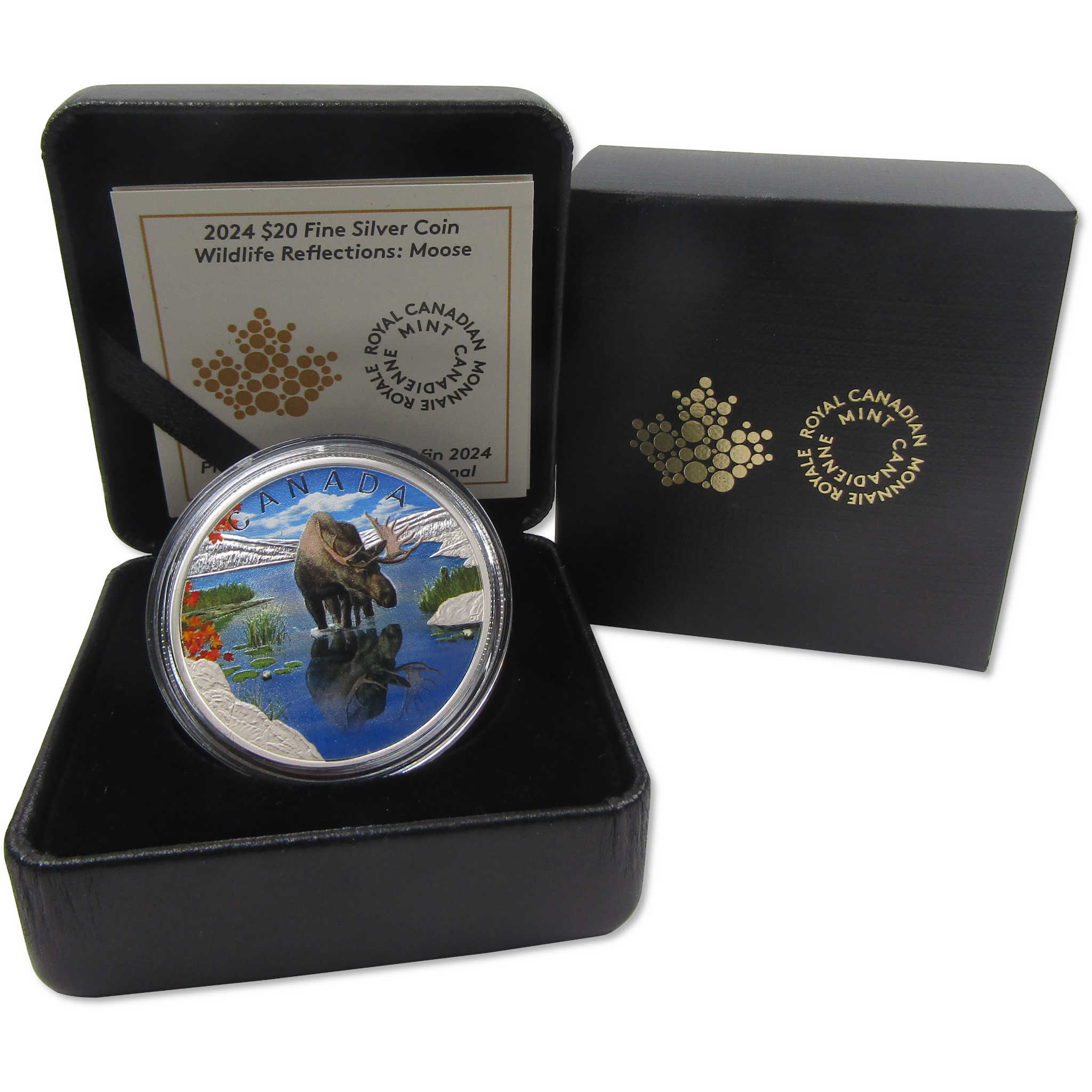 2024 Canadian Wildlife Reflections Moose 1 oz Silver COA SKU:OPC205