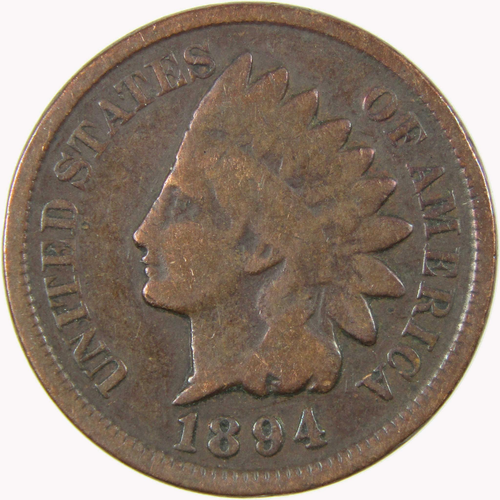 1894 Indian Head Cent G Good Details Penny 1c Coin SKU:I26563