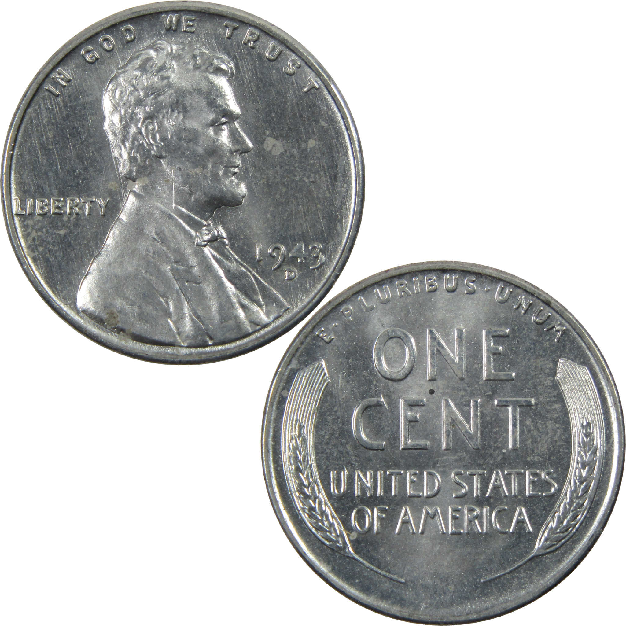 1943 D Lincoln Wheat Cent AU About Uncirculated Steel Penny 1c Coin