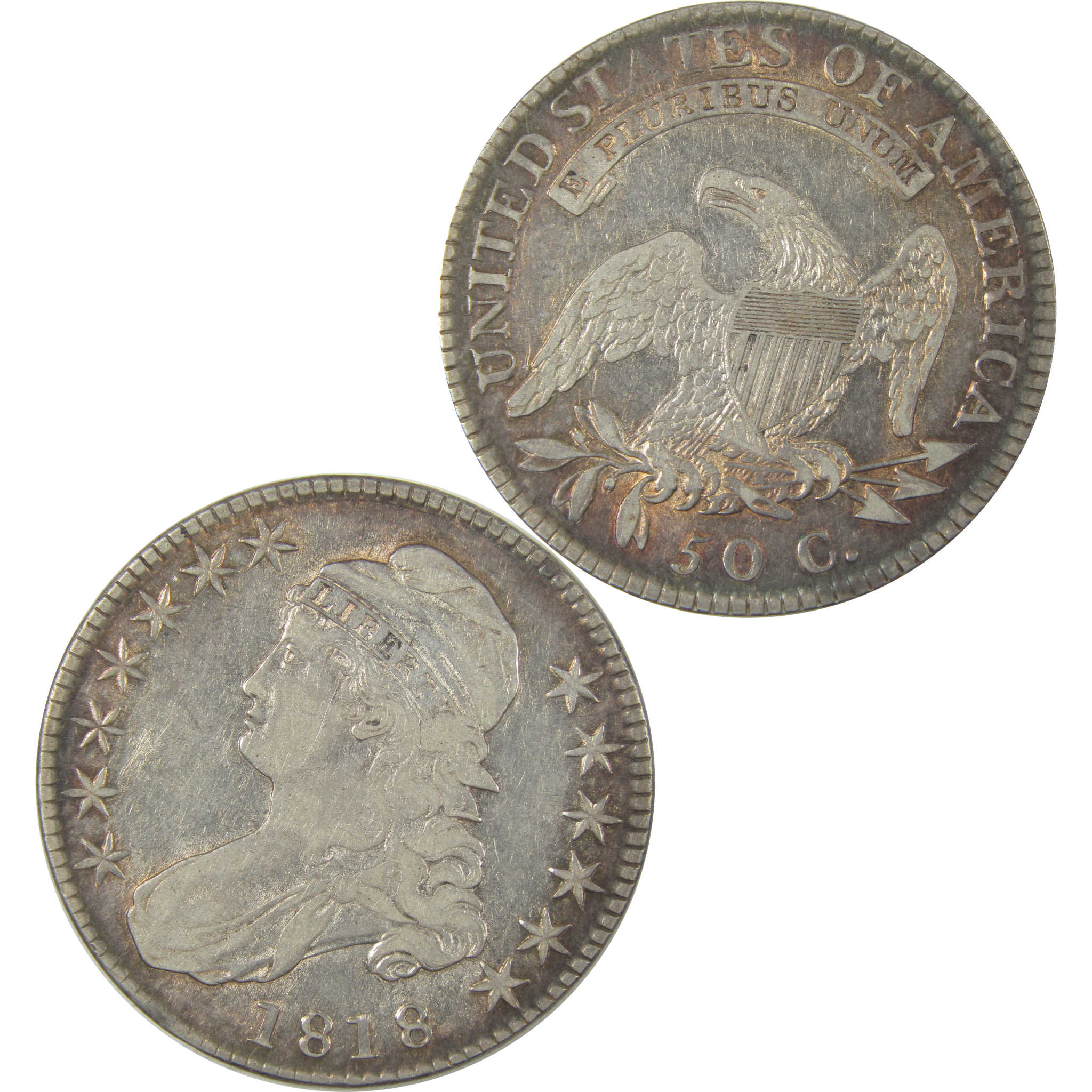 1818 Capped Bust Half Dollar XF EF Extremely Fine Silver SKU:I21202