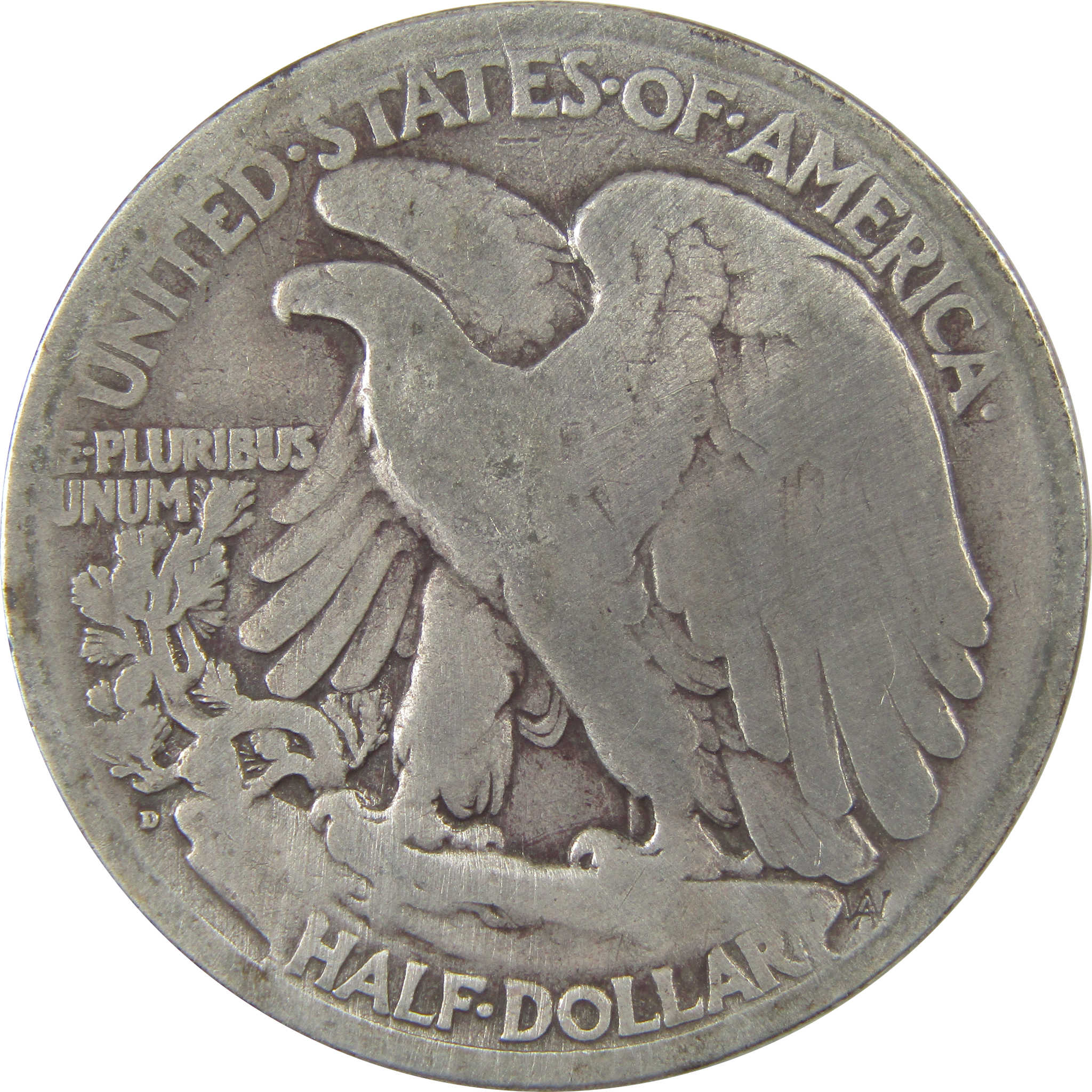 1919 D Liberty Walking Silver 50c VG Very Good Details SKU:I24132
